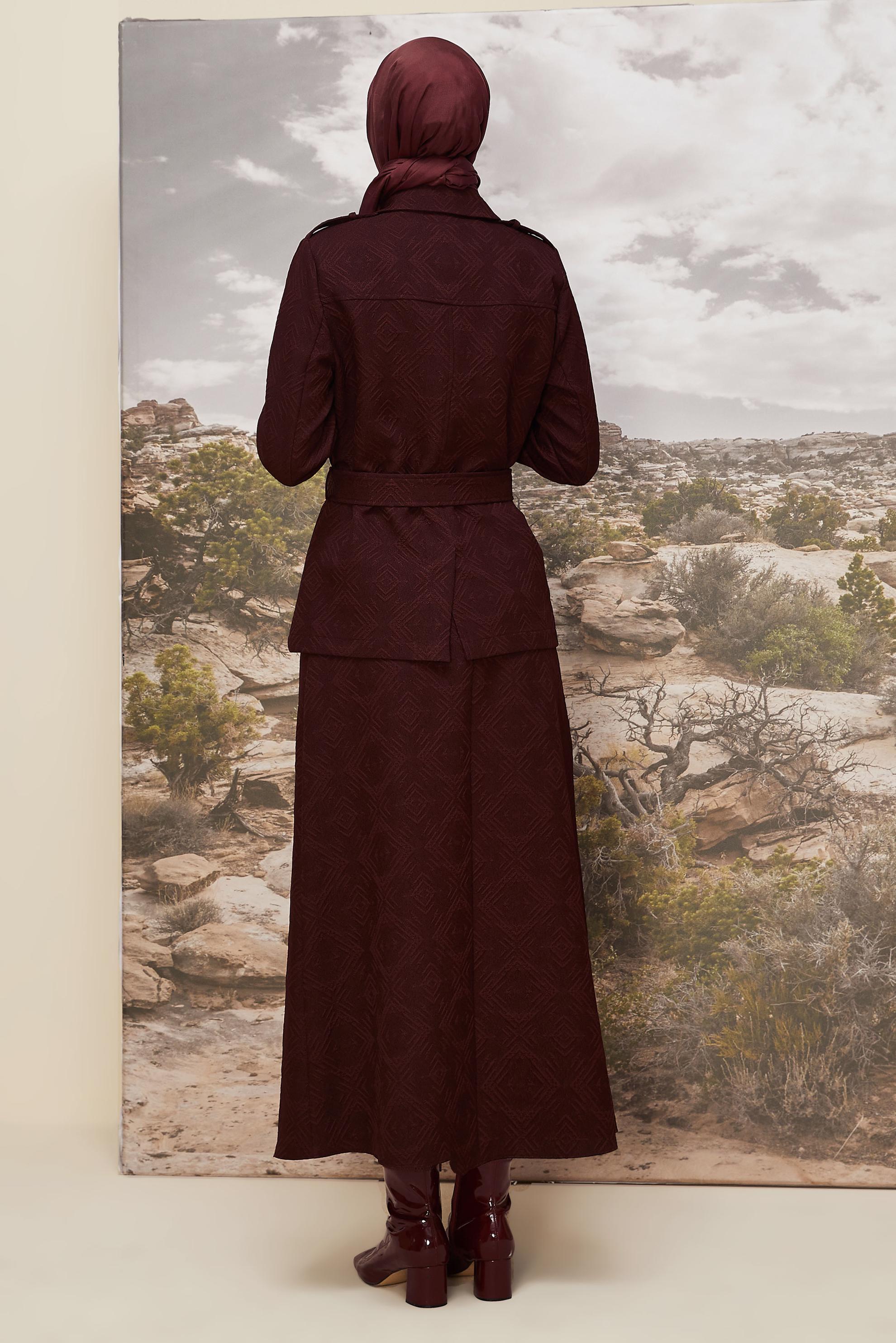 Tesettür giyim BORDO 46102 JUM 839 2&prime;Lİ ETEK.TK. 38-44 TEK40