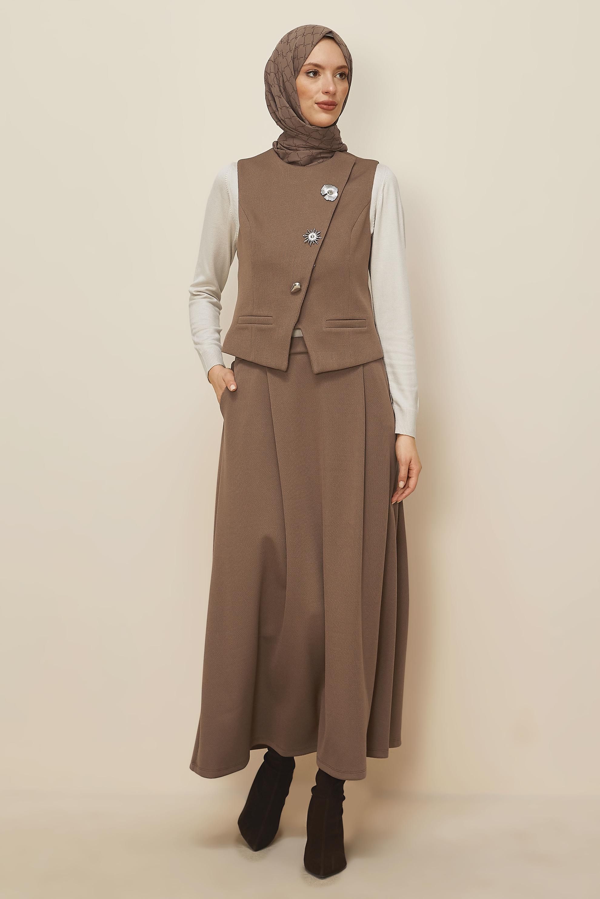 Hijab clothing BROWN SKIRTED SUIT 46173