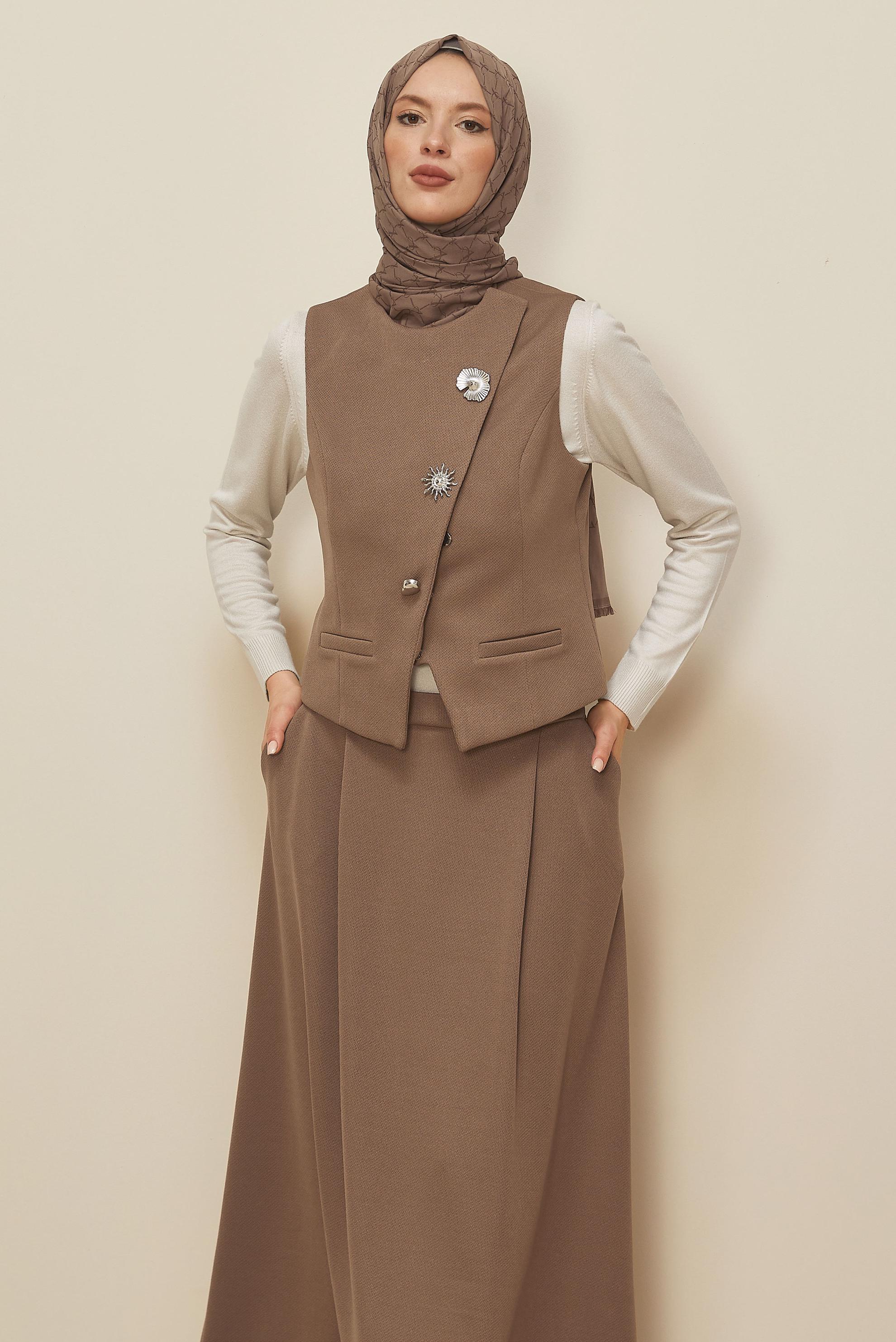 Hijab clothing BROWN SKIRTED SUIT 46173
