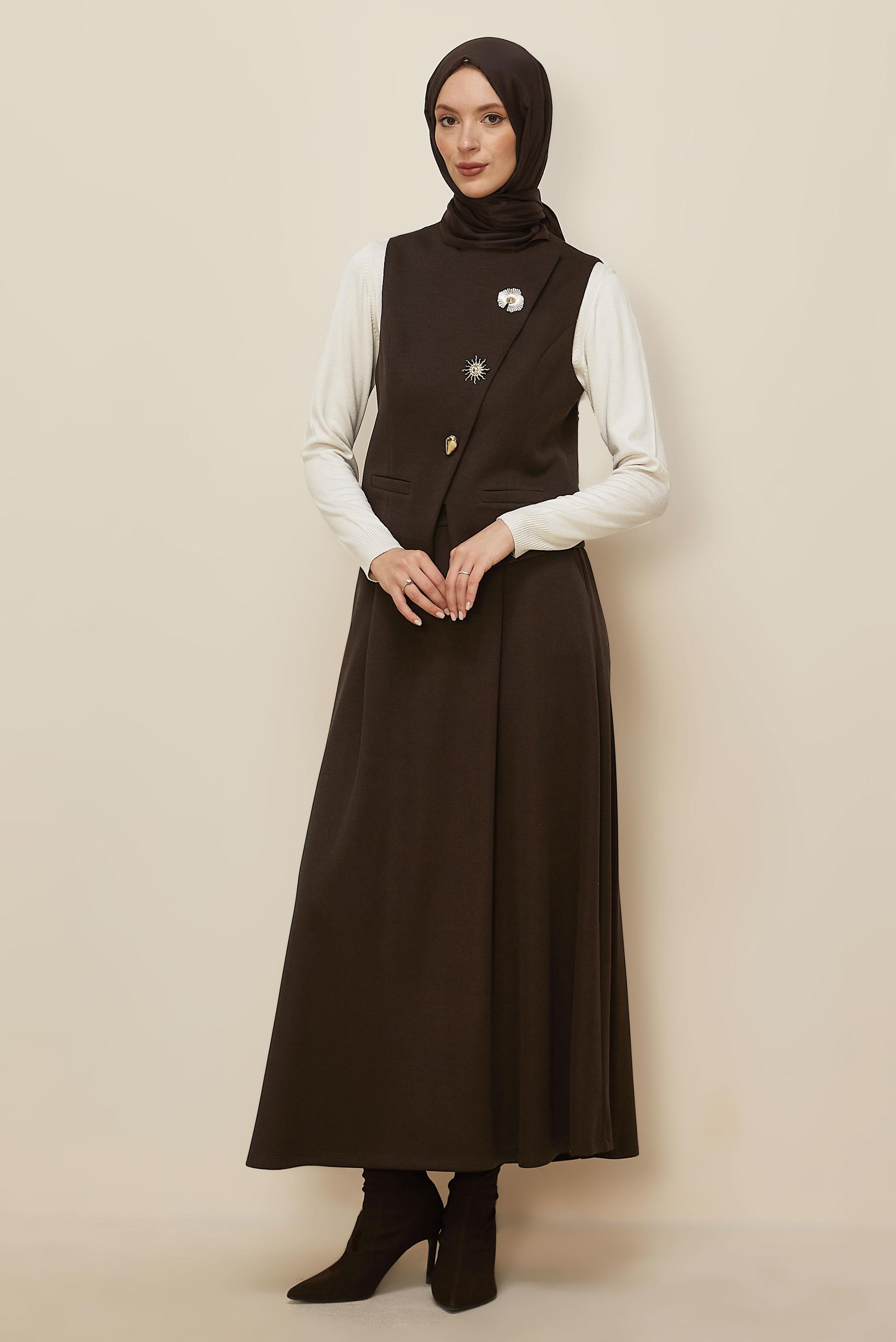 Hijab clothing BROWN SKIRTED SUIT 46173