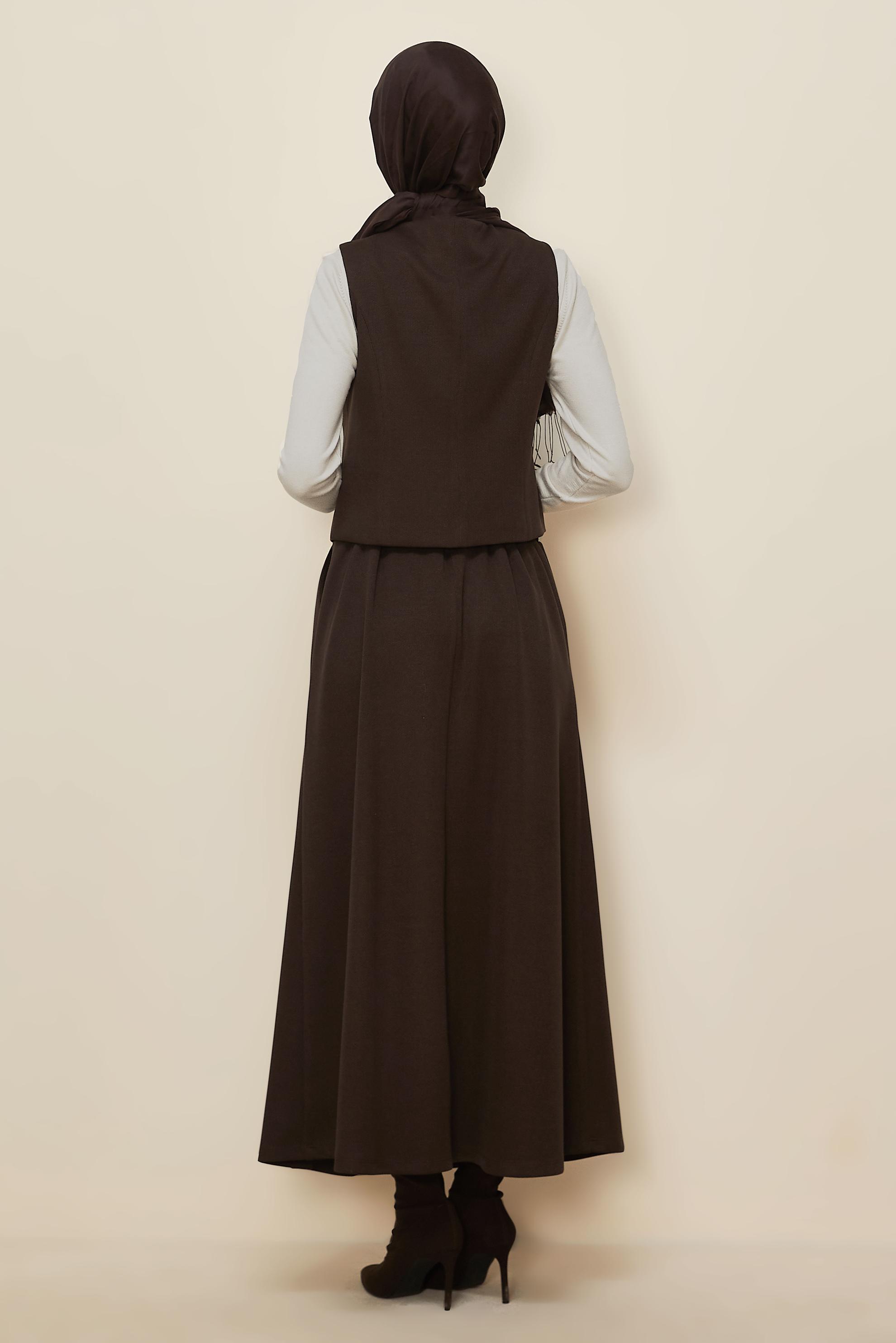 Hijab clothing BROWN SKIRTED SUIT 46173