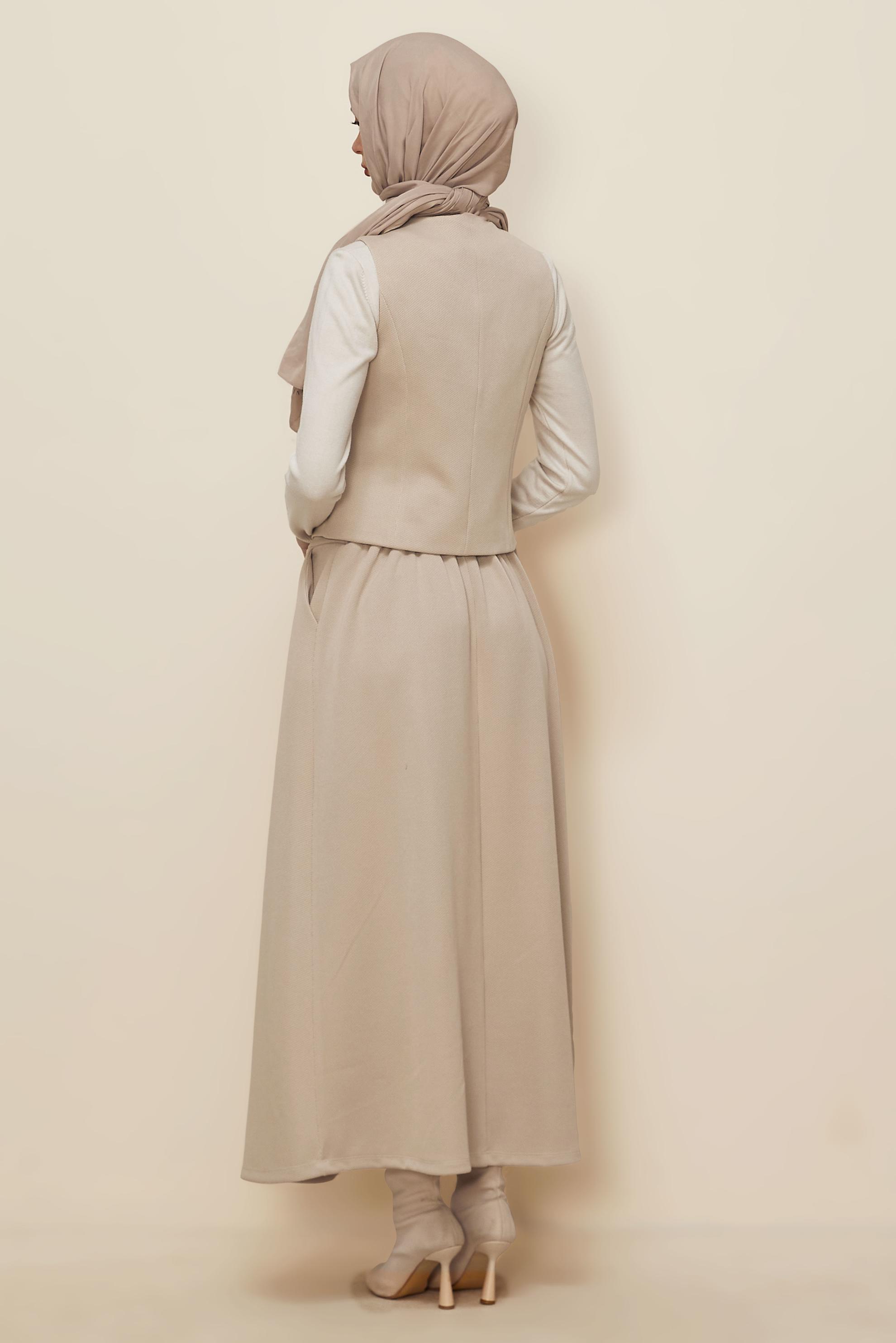 Hijab clothing BEIGE SKIRTED SUIT 46173