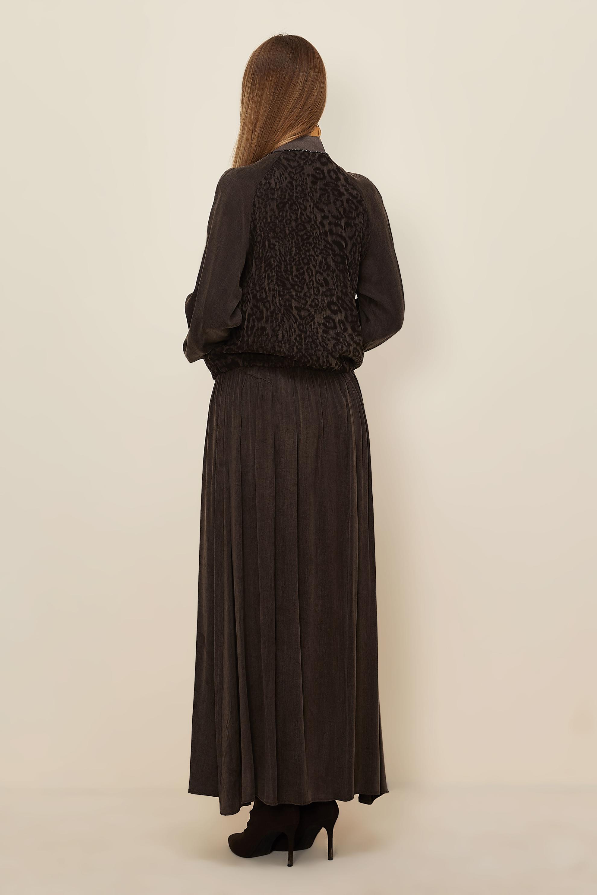 Hijab clothing BROWN LEOPARD PATTERNED SKIRTED SUIT 46187