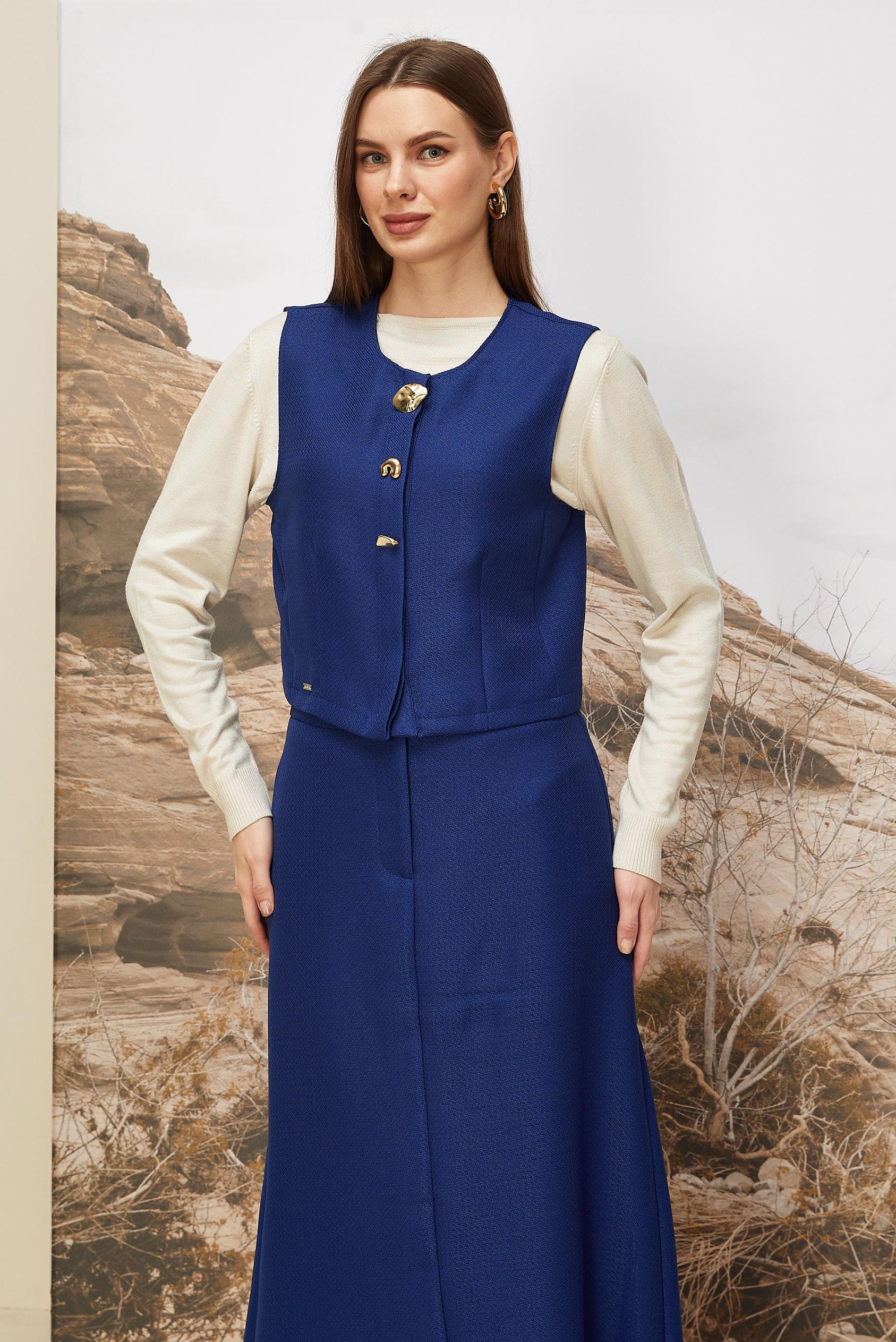 Vêtements hijab BLEU MARINE 46236 G-1103 2 Lİ ETEKLİ TK.38-42 TEK 40