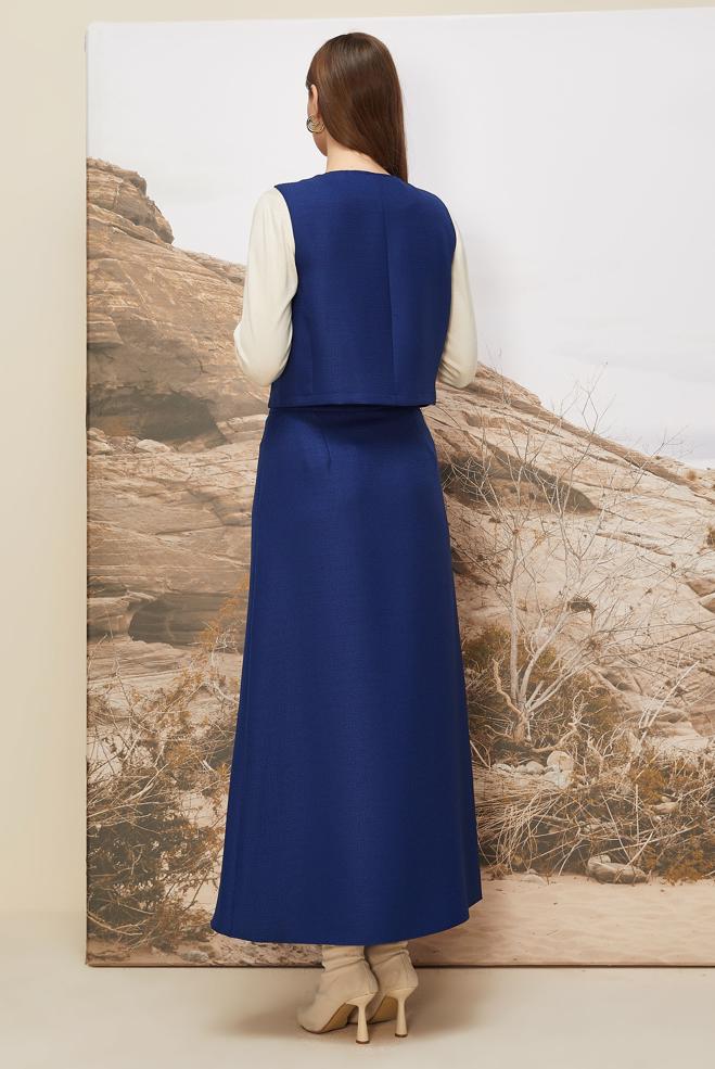 Tesettür giyim LACİVERT 46236 G-1103 2 Lİ ETEKLİ TK.38-42 TEK 40 - ALVİNA