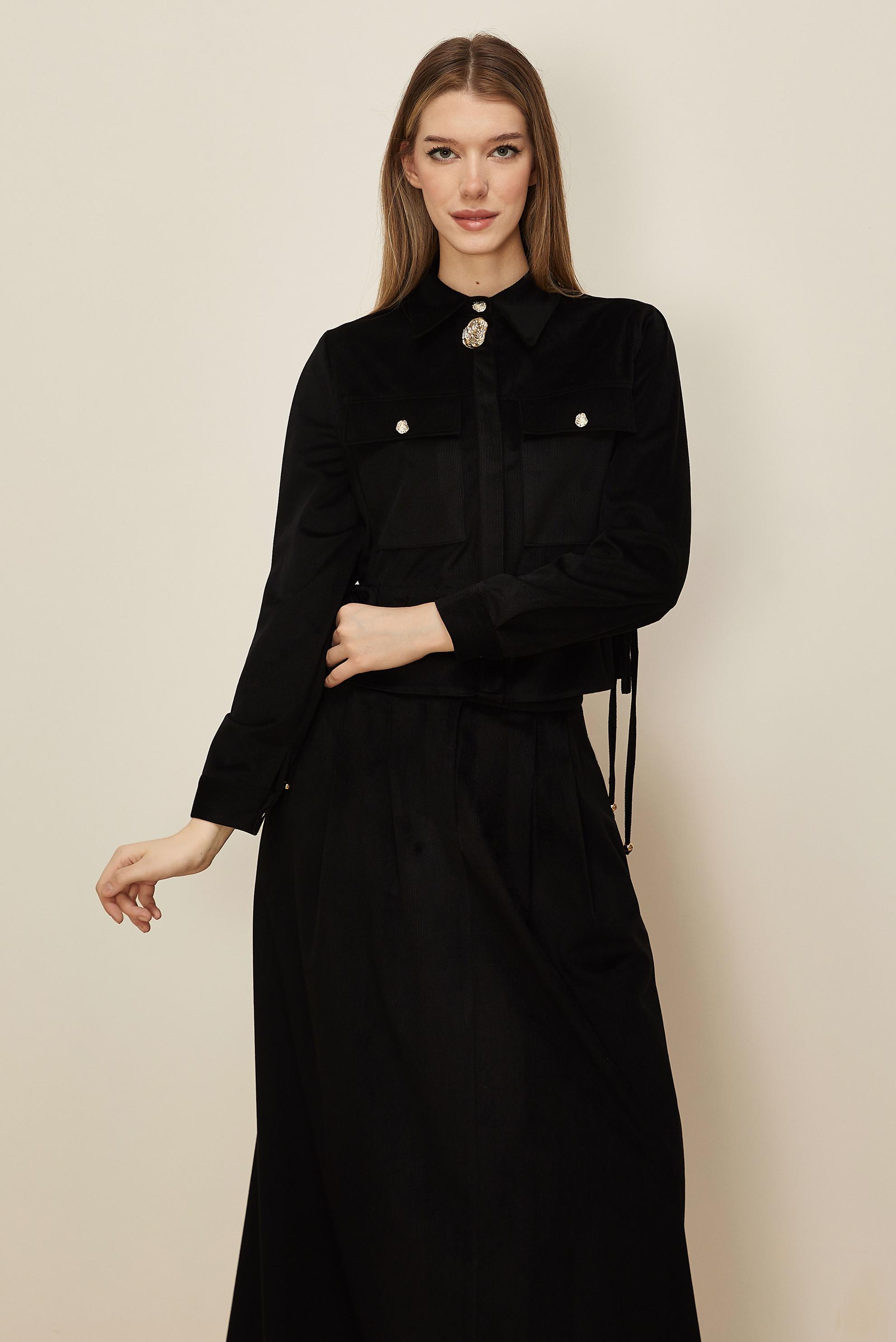 Hijab clothing BLACK SHIRT COLLAR SKIRTED SUIT 46237