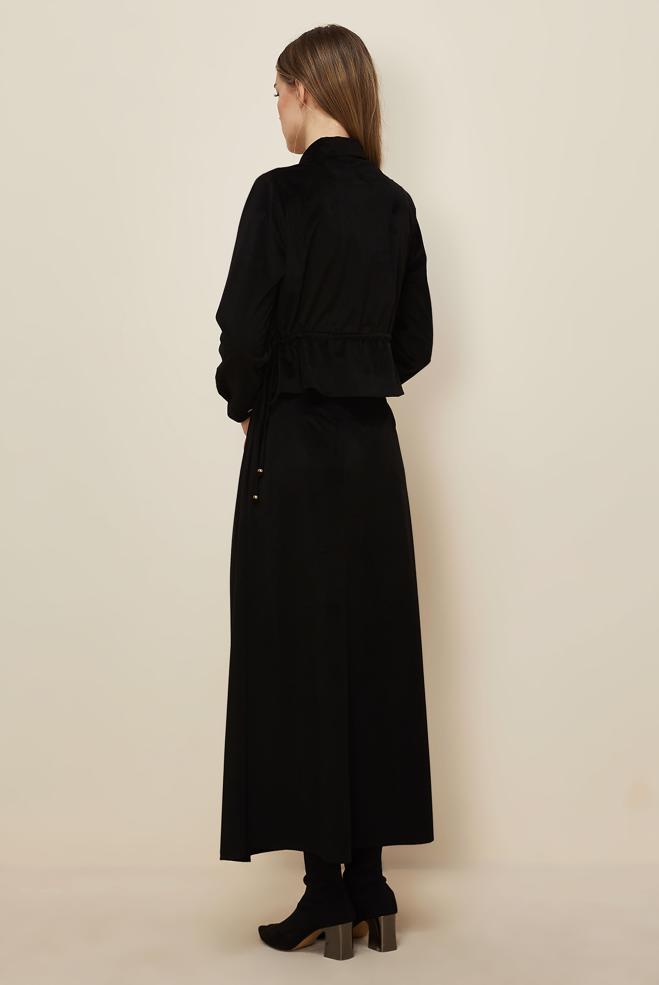 Hijab clothing BLACK SHIRT COLLAR SKIRTED SUIT 46237 - ALVİNA