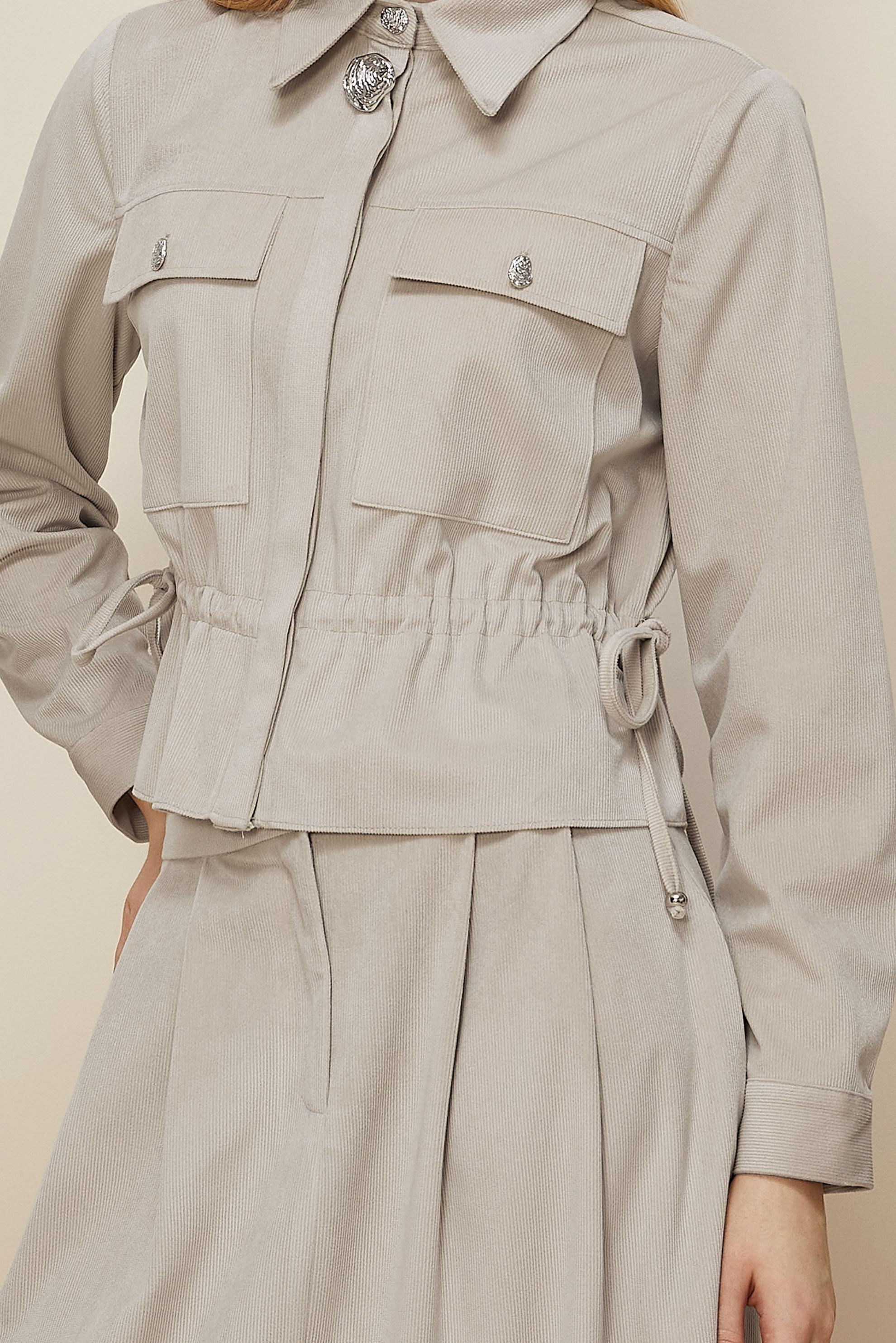 Hijab clothing BEIGE SHIRT COLLAR SKIRTED SUIT 46237