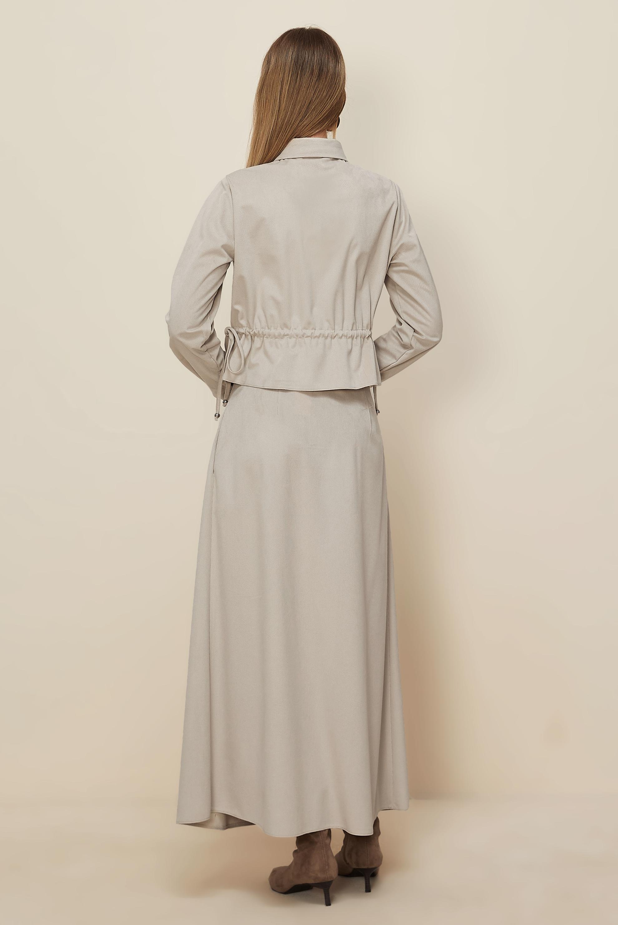 Hijab clothing BEIGE SHIRT COLLAR SKIRTED SUIT 46237