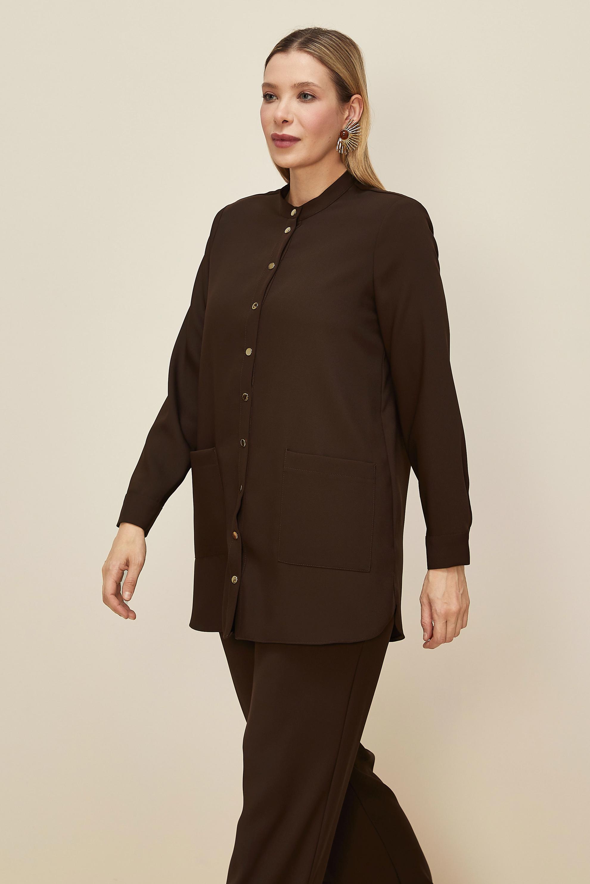 Hijab clothing BROWN PLUS SIZE PANTSUIT 20869