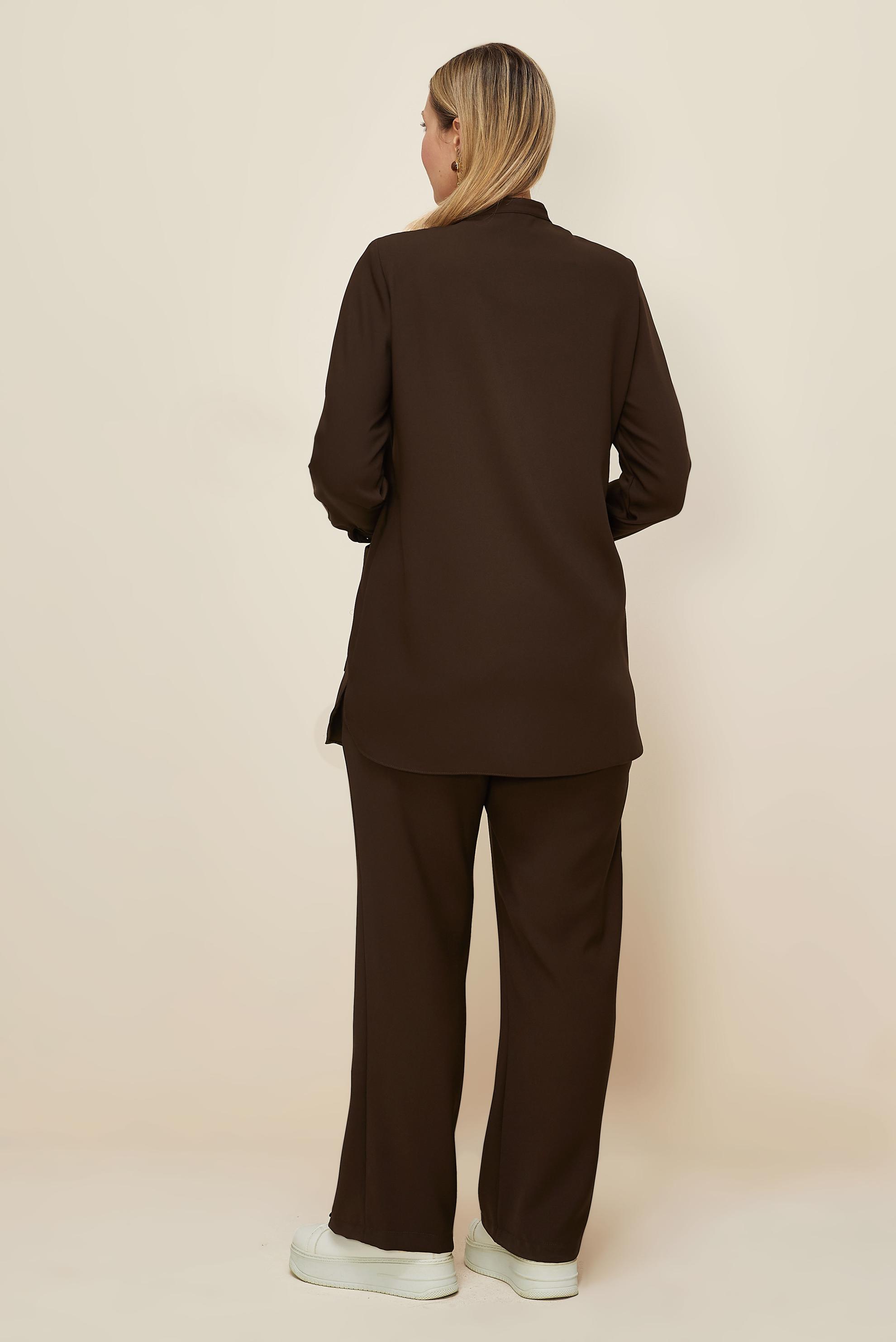 Hijab clothing BROWN PLUS SIZE PANTSUIT 20869