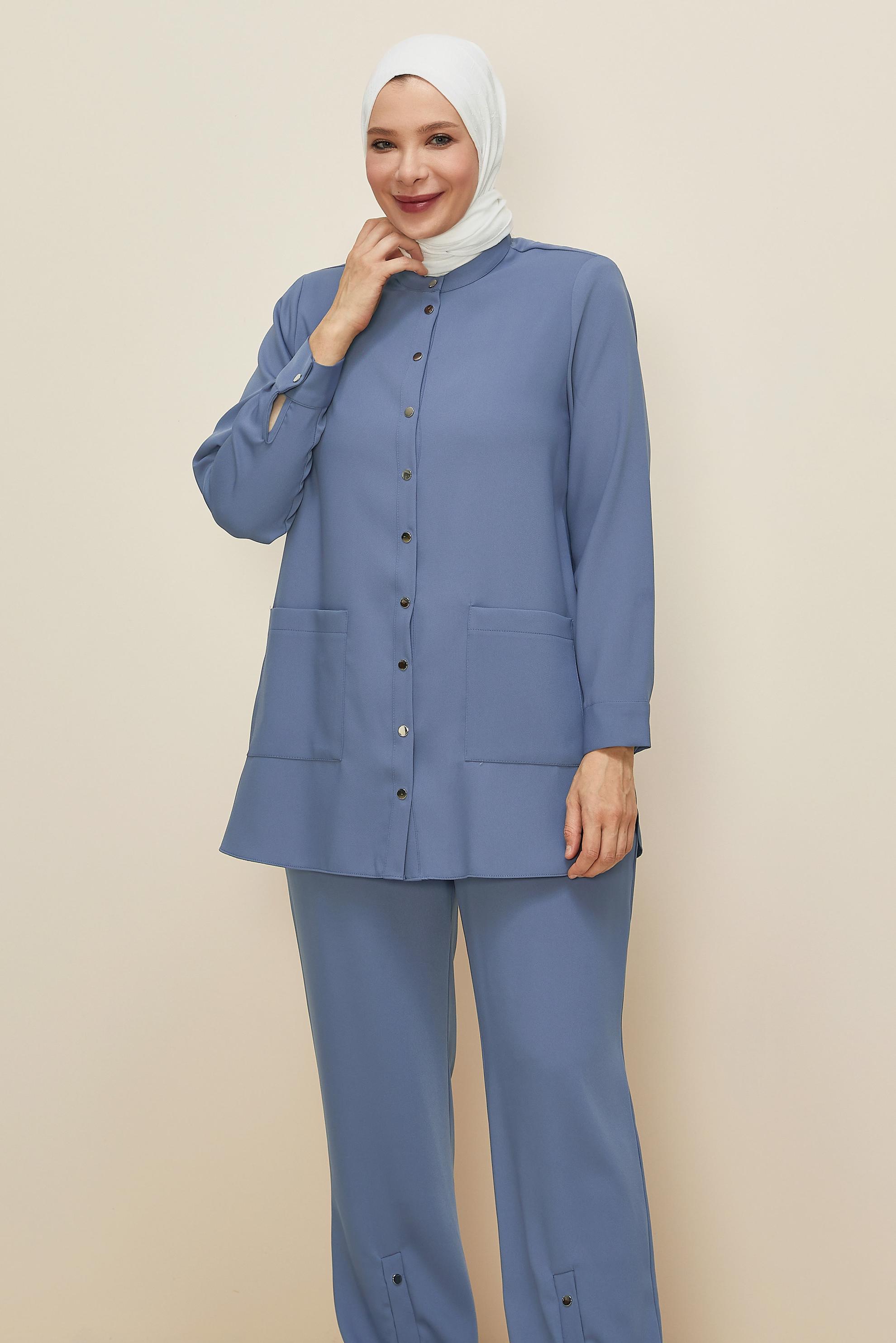 Hijab clothing NAVY BLUE PLUS SIZE PANTSUIT 20869