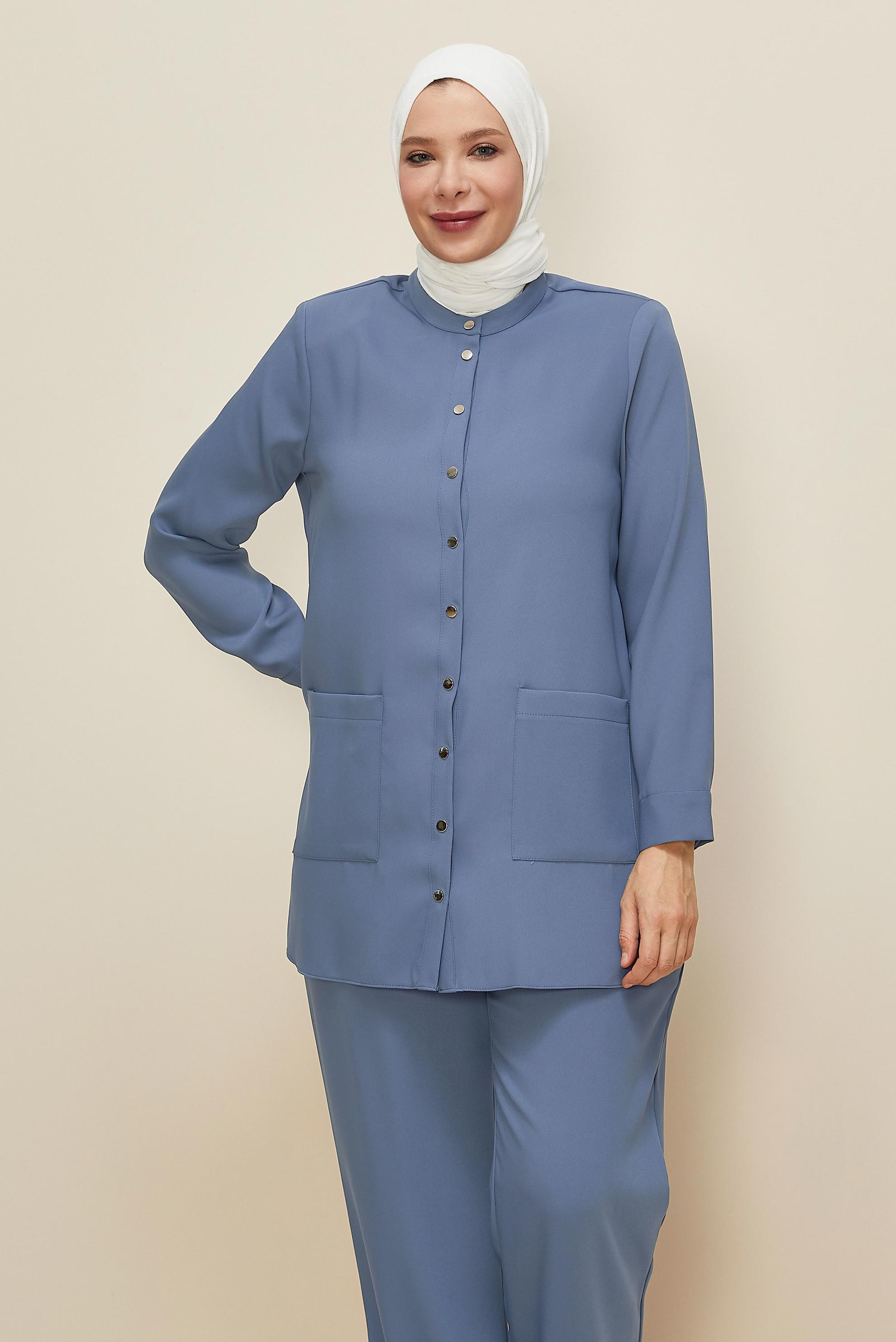 Hijab clothing NAVY BLUE PLUS SIZE PANTSUIT 20869