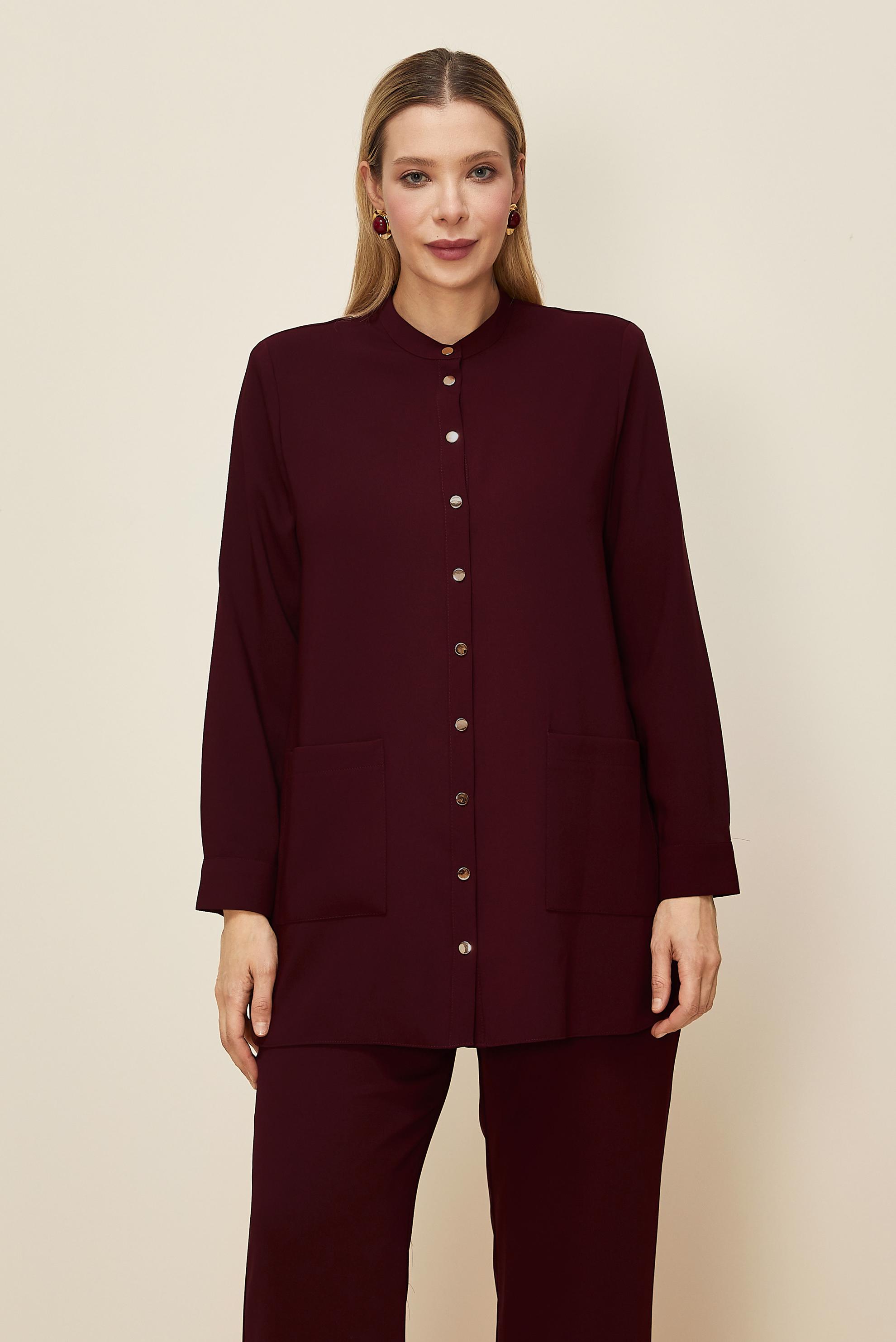 Hijab clothing CLARET RED PLUS SIZE PANTSUIT 20869