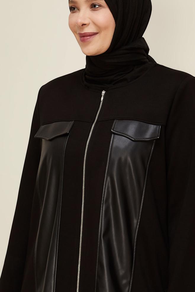 Vêtements hijab NOIR ENSEMBLE PANTALON GRANDE TAILLE 20872 - ALVİNA