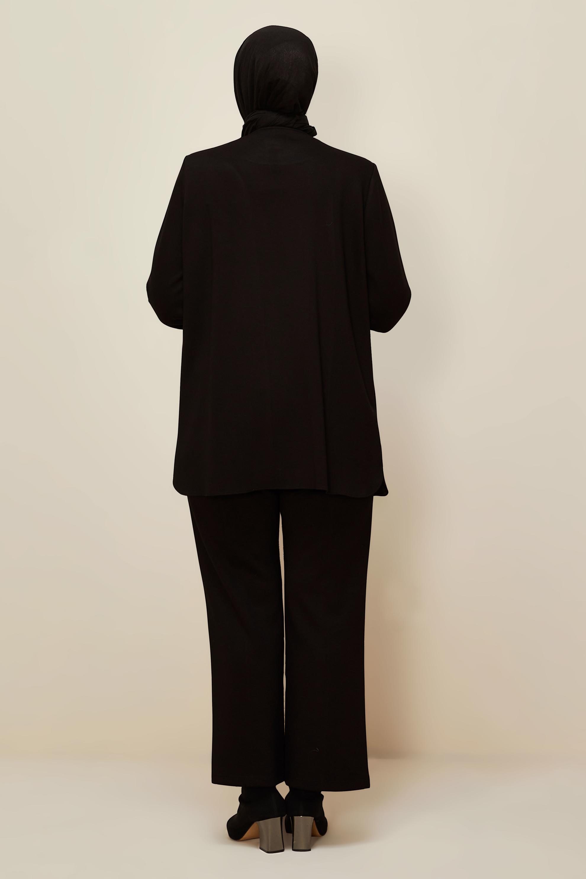 Vêtements hijab NOIR ENSEMBLE PANTALON GRANDE TAILLE 20872