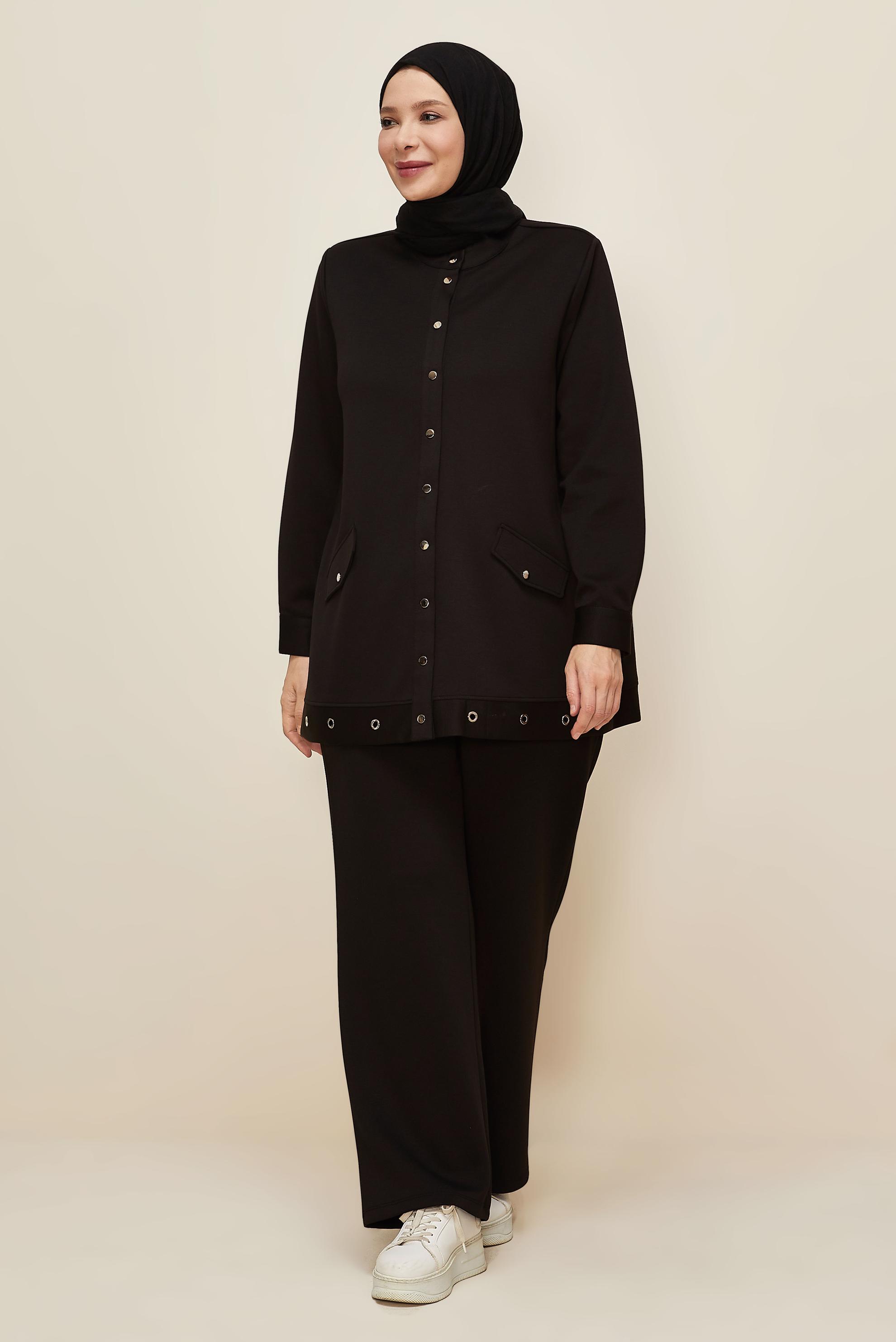 Hijab clothing BLACK PLUS SIZE PANTSUIT 20873