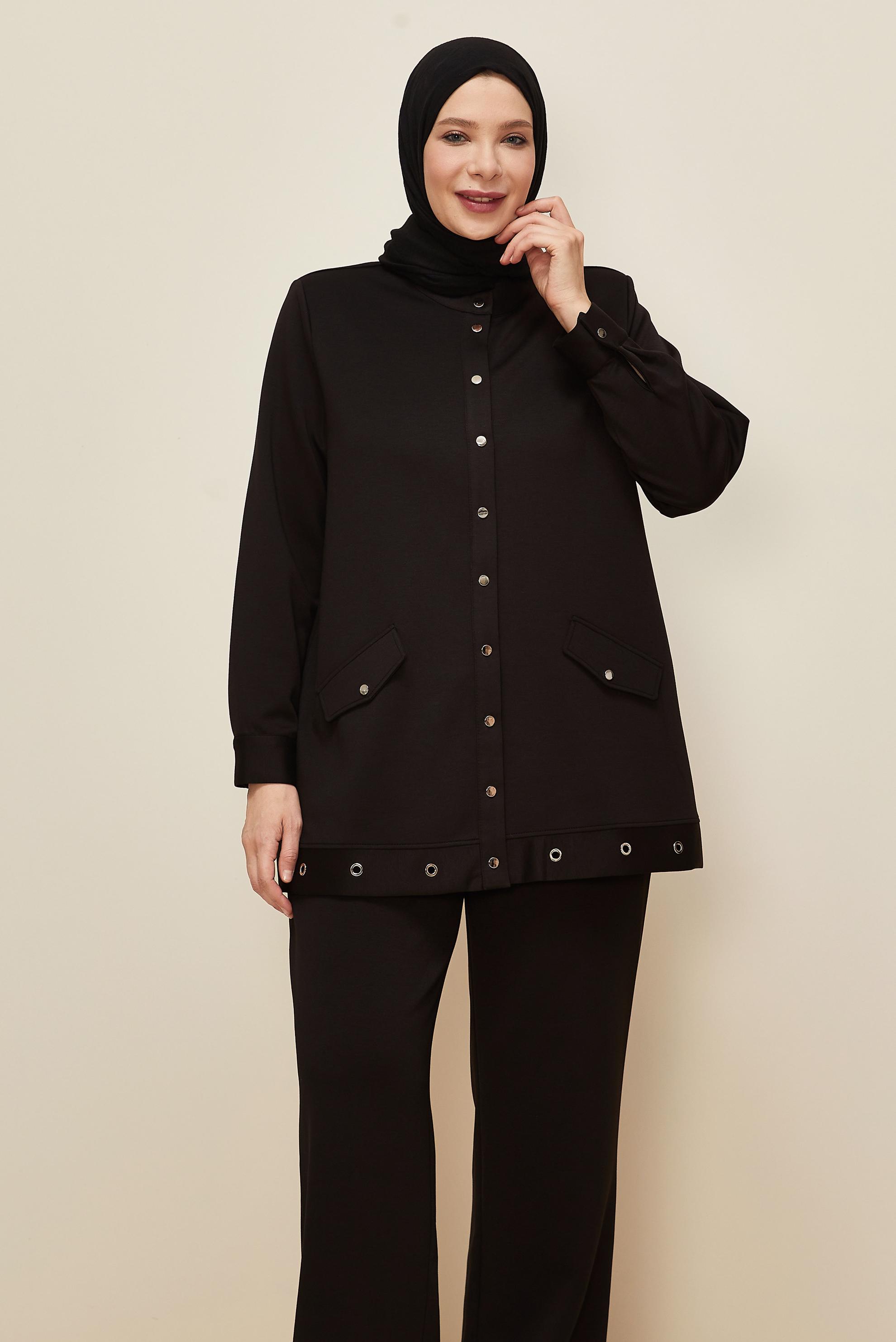 Hijab clothing BLACK PLUS SIZE PANTSUIT 20873