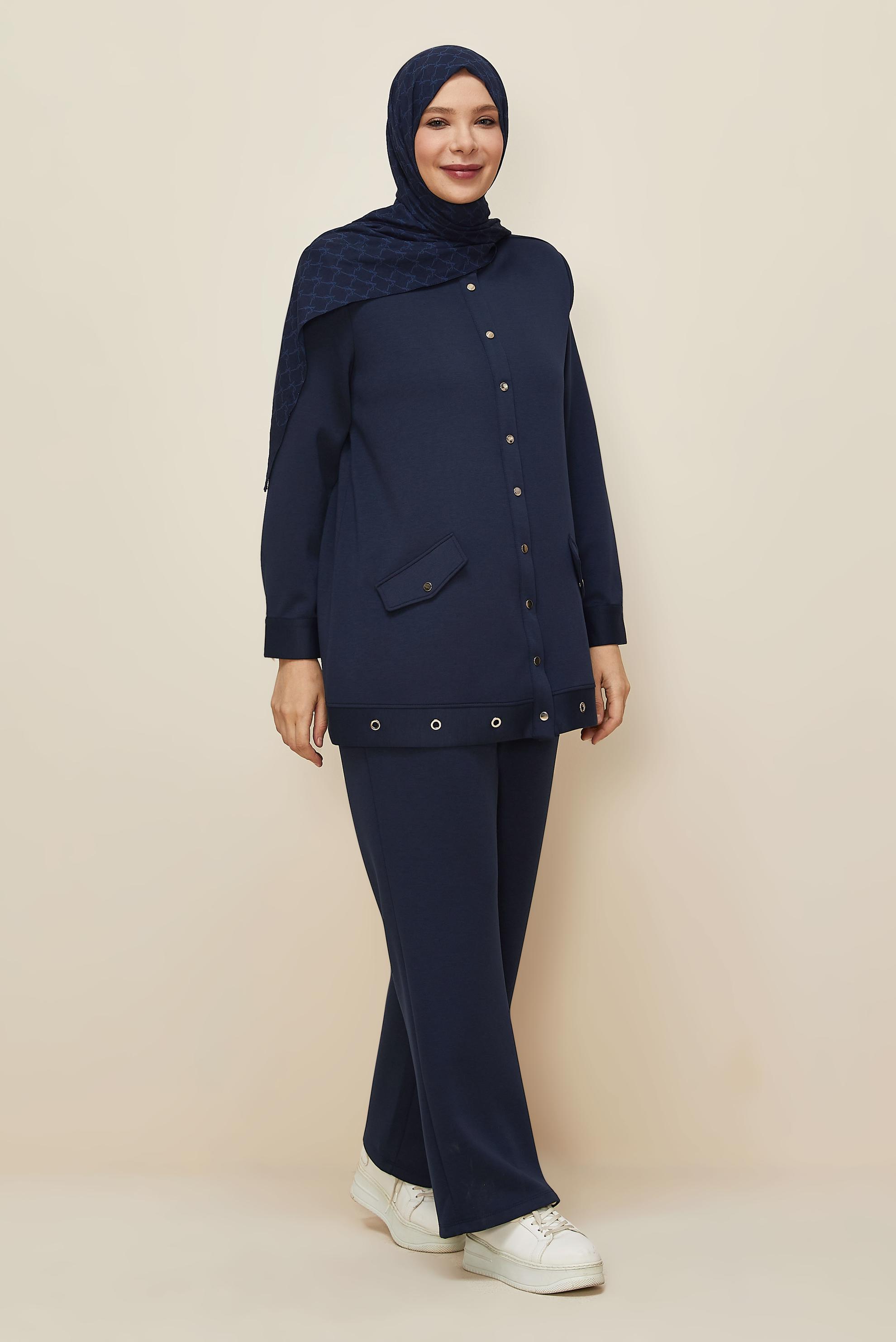 Hijab clothing NAVY BLUE PLUS SIZE PANTSUIT 20873