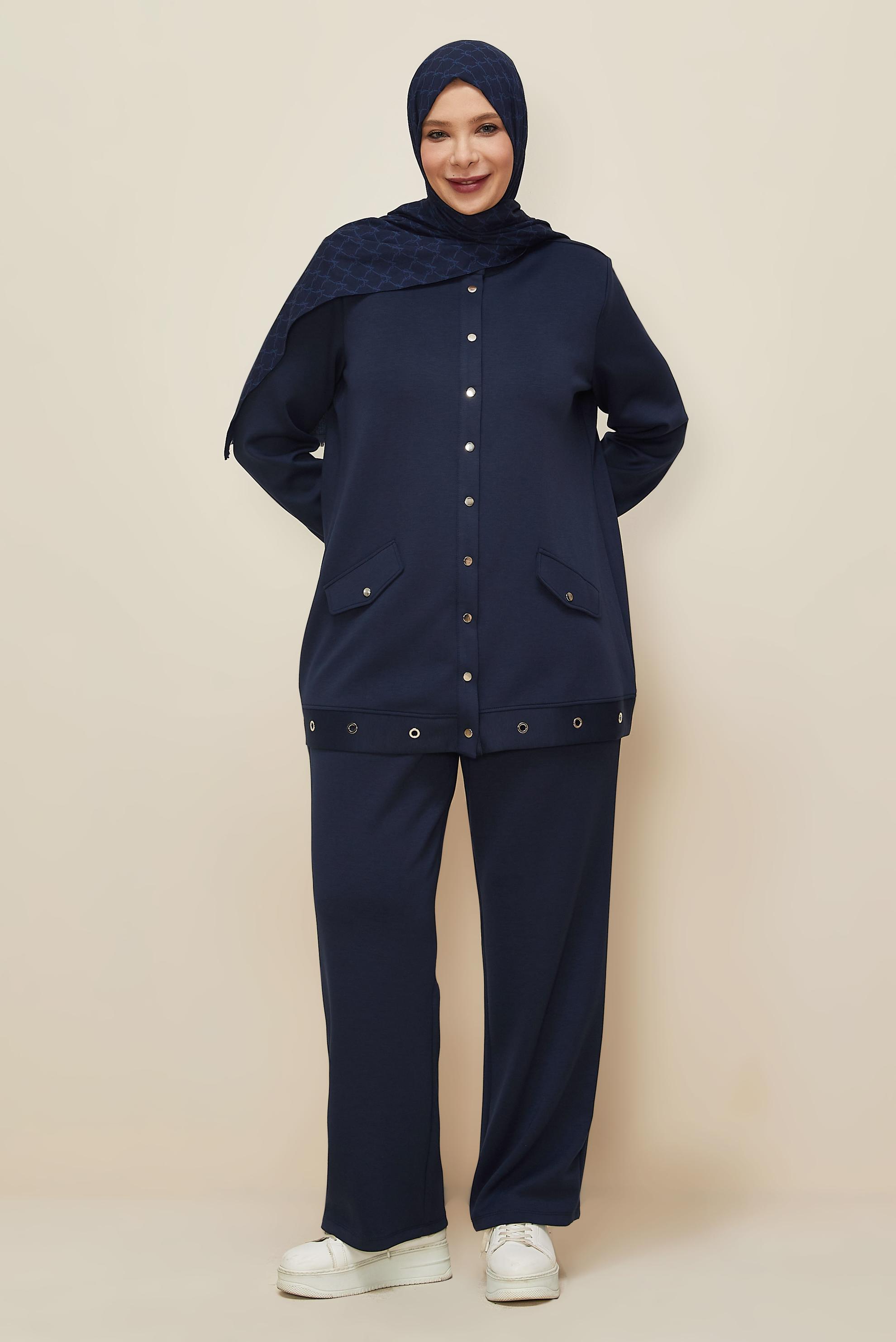 Hijab clothing NAVY BLUE PLUS SIZE PANTSUIT 20873