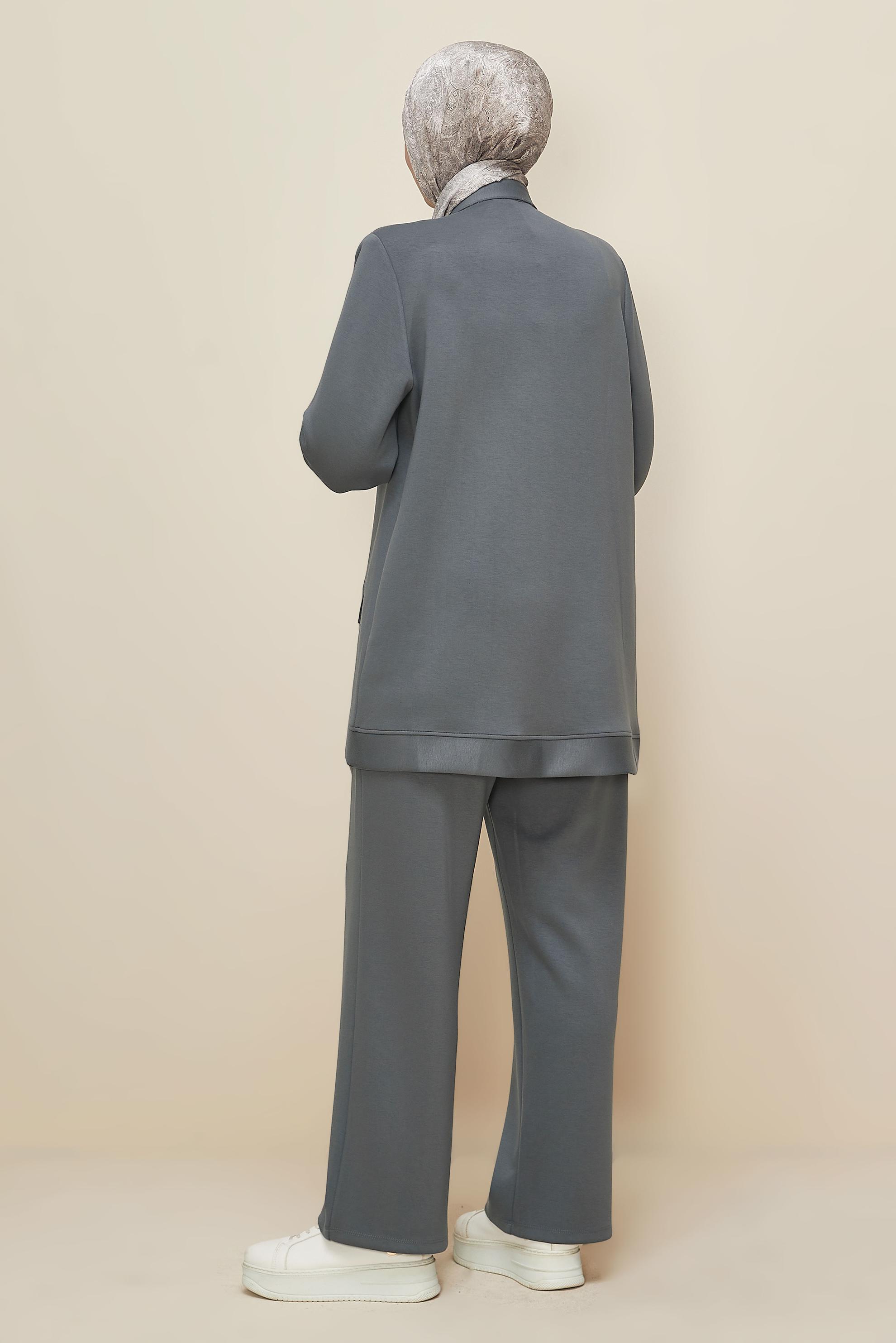 Hijab clothing GREY PLUS SIZE PANTSUIT 20873