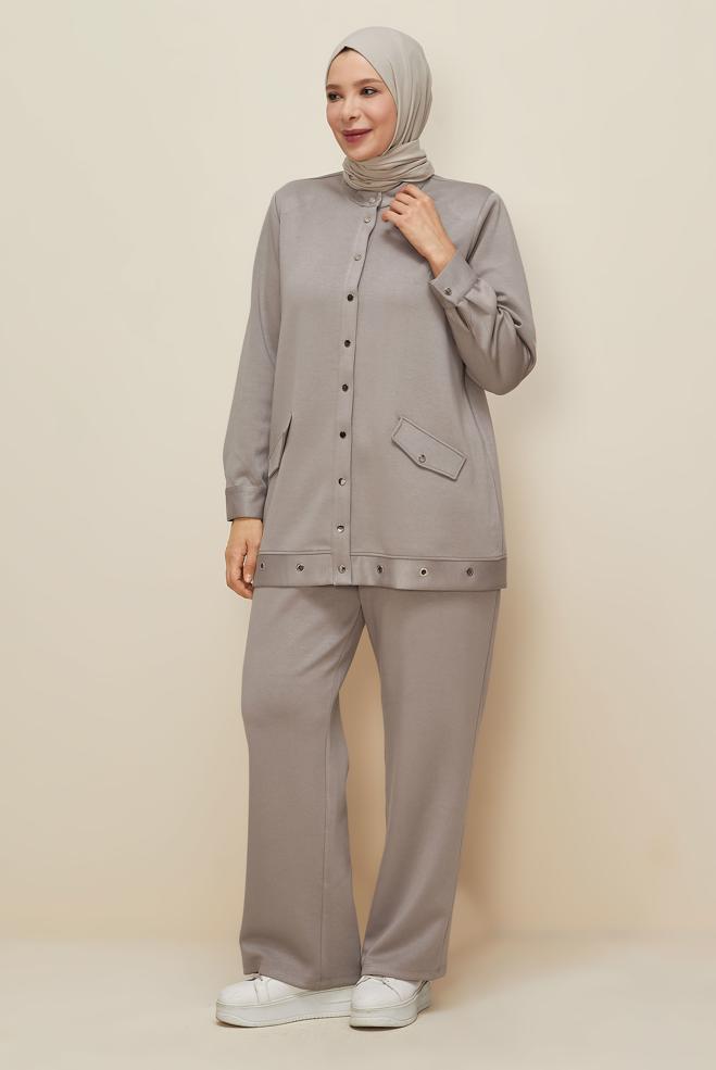Vêtements hijab VISON ENSEMBLE PANTALON GRANDE TAILLE 20873 - ALVİNA