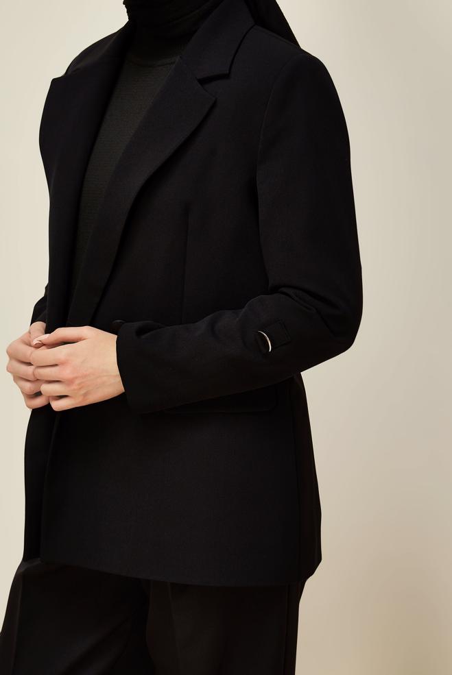 Vêtements hijab NOIR ENSEMBLE PANTALON CROISÉ 30540 - ALVİNA