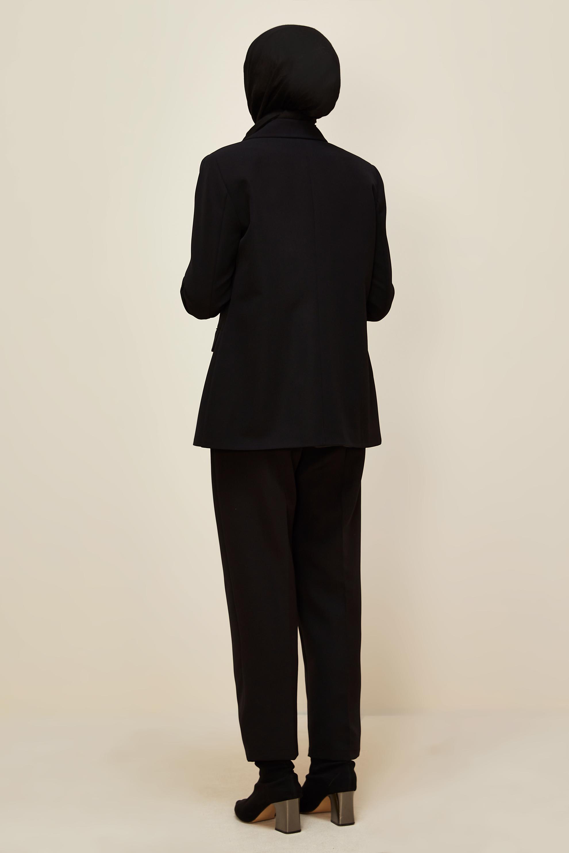 Hijab clothing BLACK DOUBLE-BREASTED PANTSUIT 30540