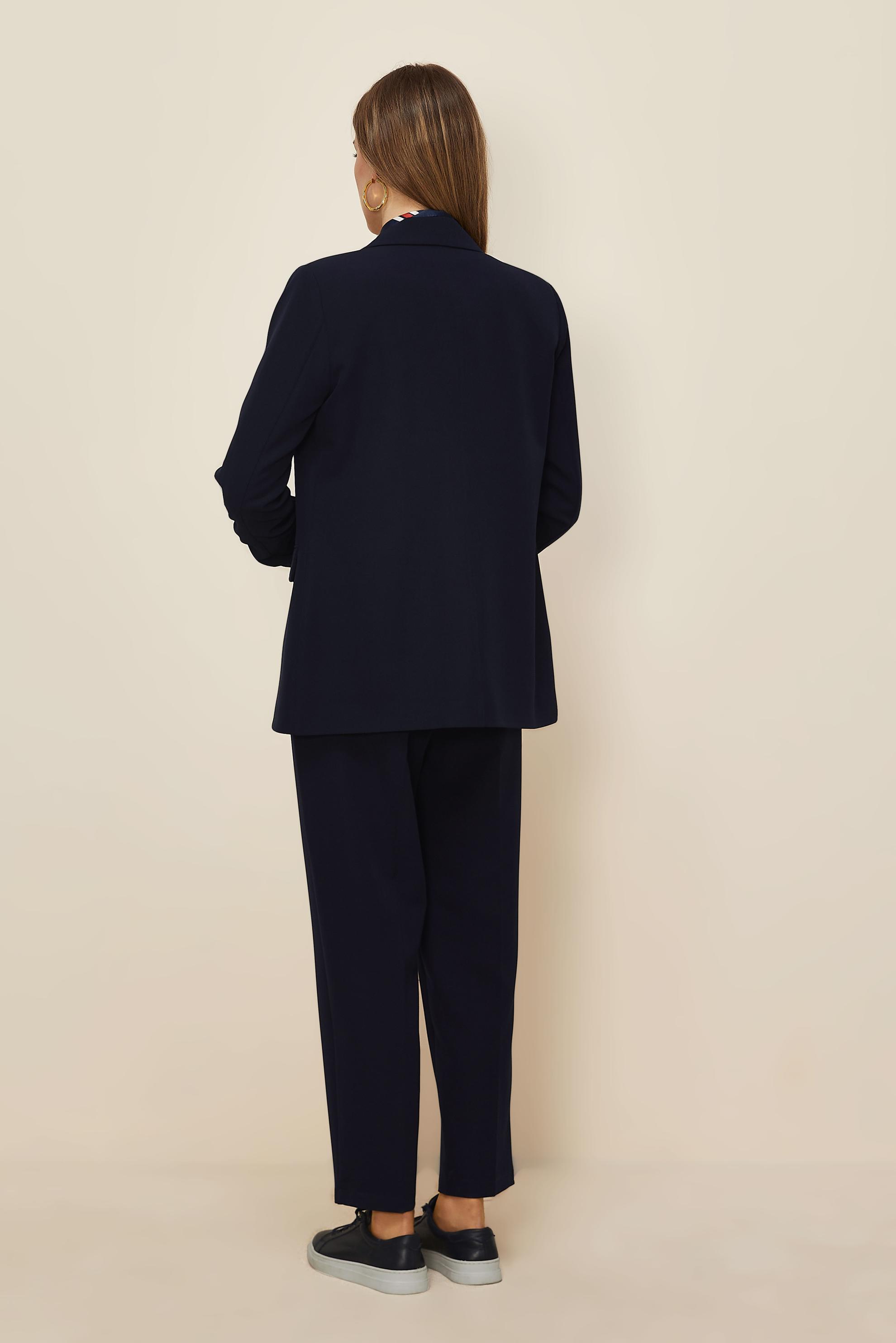 Tesettür giyim LACİVERT KRUVAZE YAKA PANTOLONLU TAKIM 30540