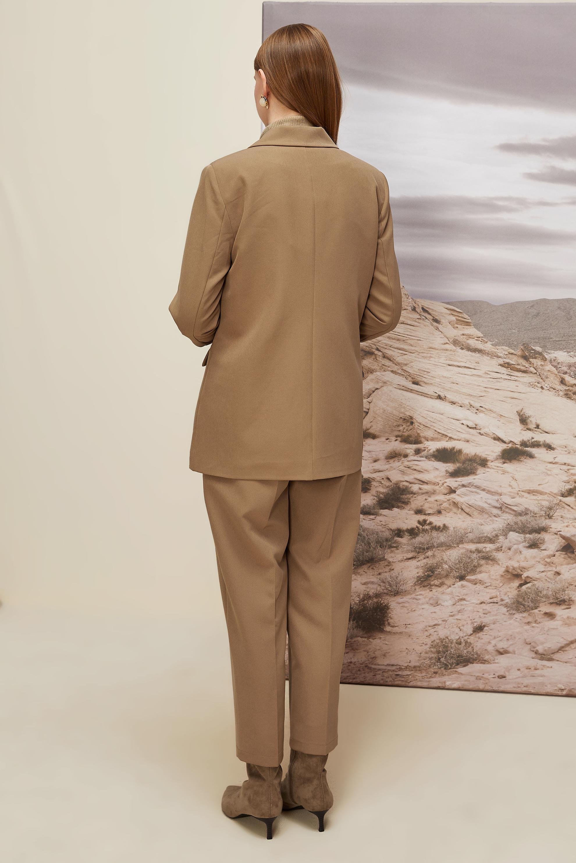 Hijab clothing BROWN DOUBLE-BREASTED PANTSUIT 30540