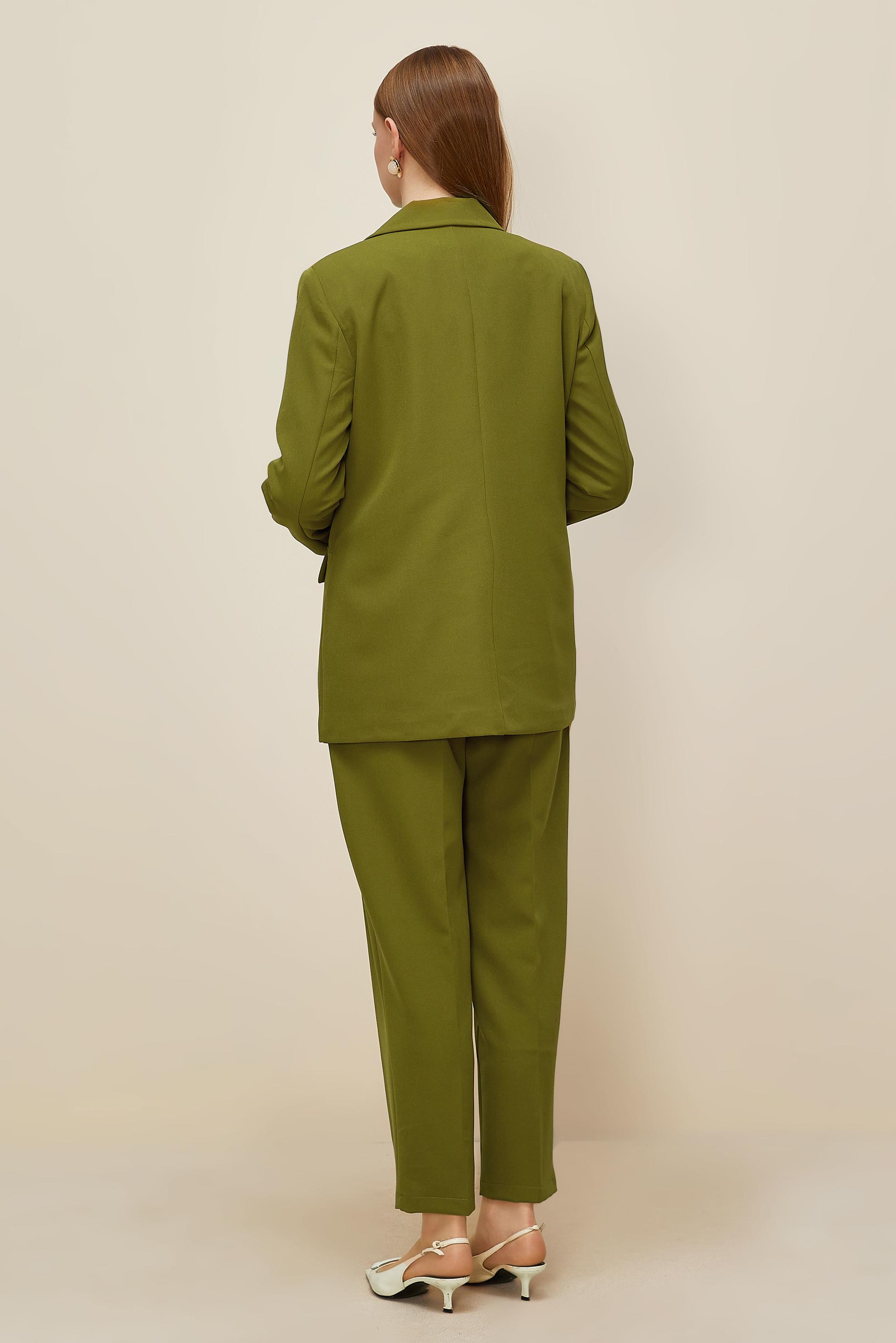 Hijab clothing GREEN DOUBLE-BREASTED PANTSUIT 30540