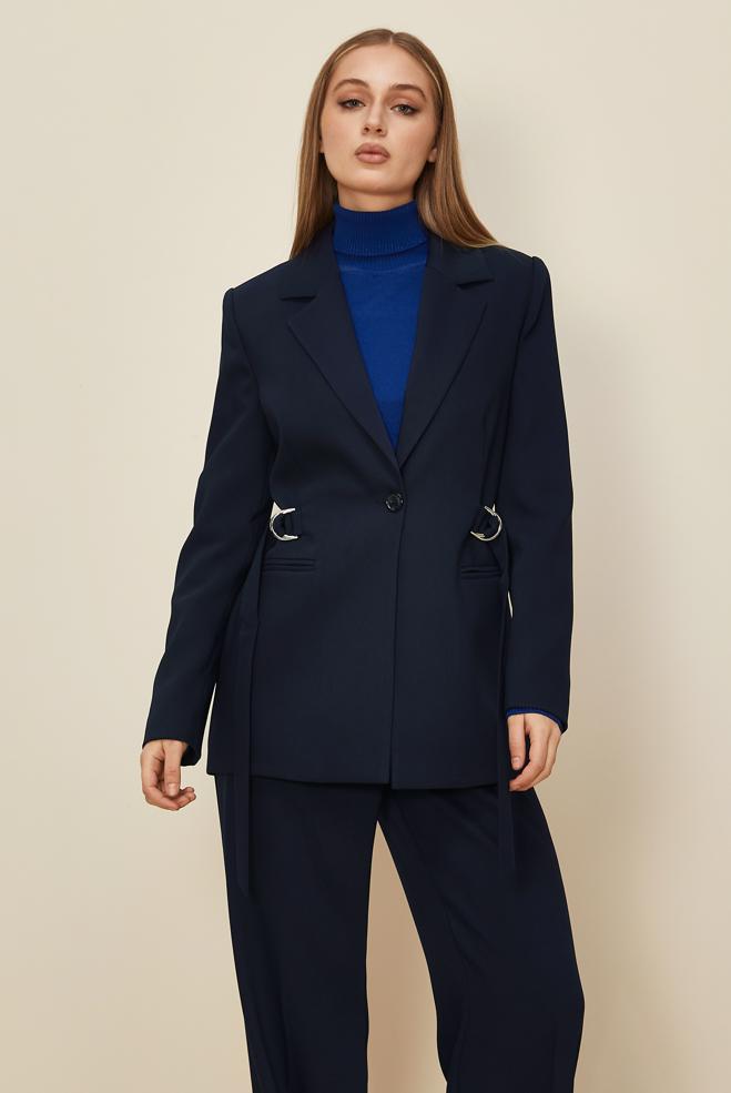 Hijab clothing NAVY BLUE BELTED PANTSUIT 30541 - ALVİNA