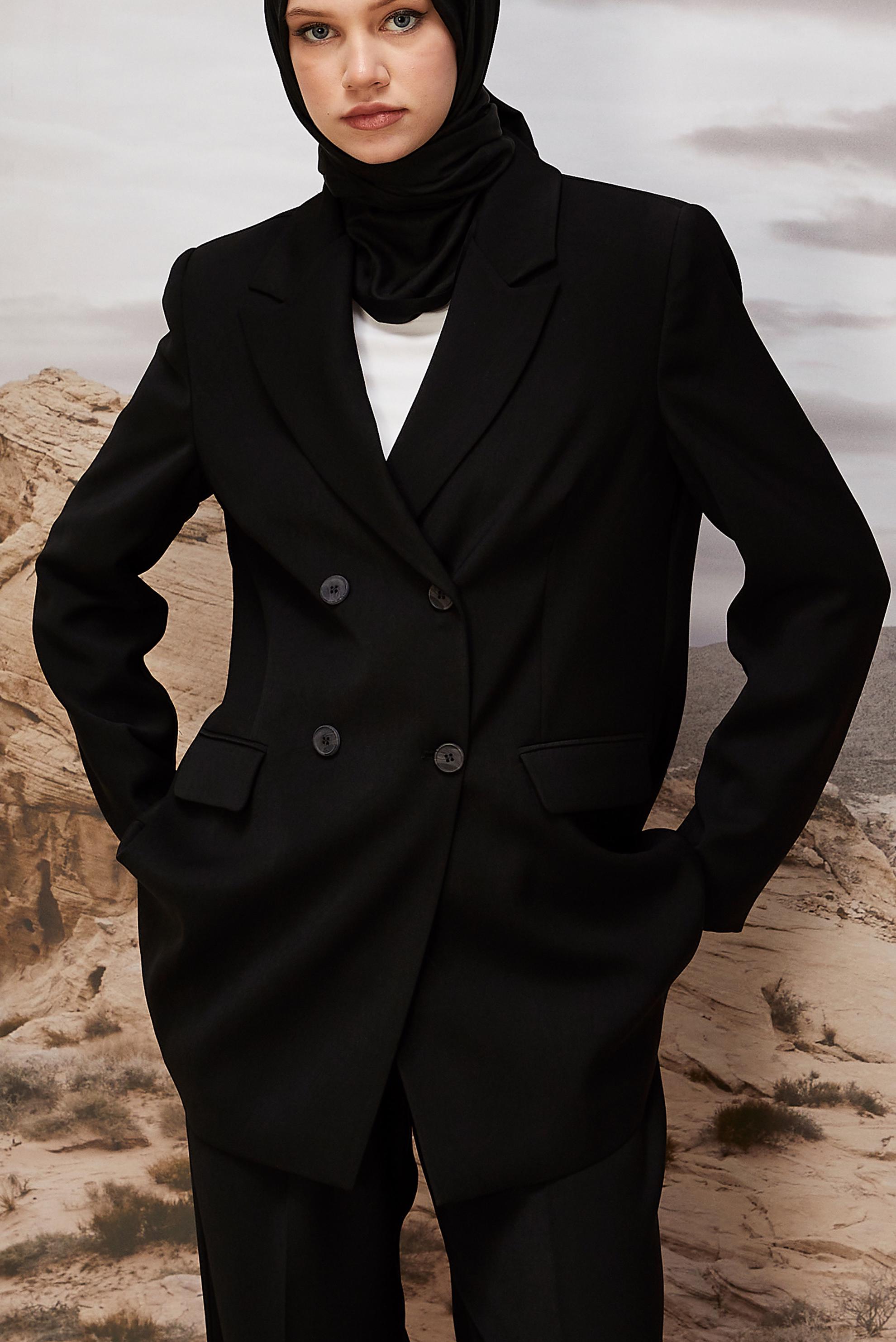 Vêtements hijab NOIR ENSEMBLE PANTALON CROISÉ 30543