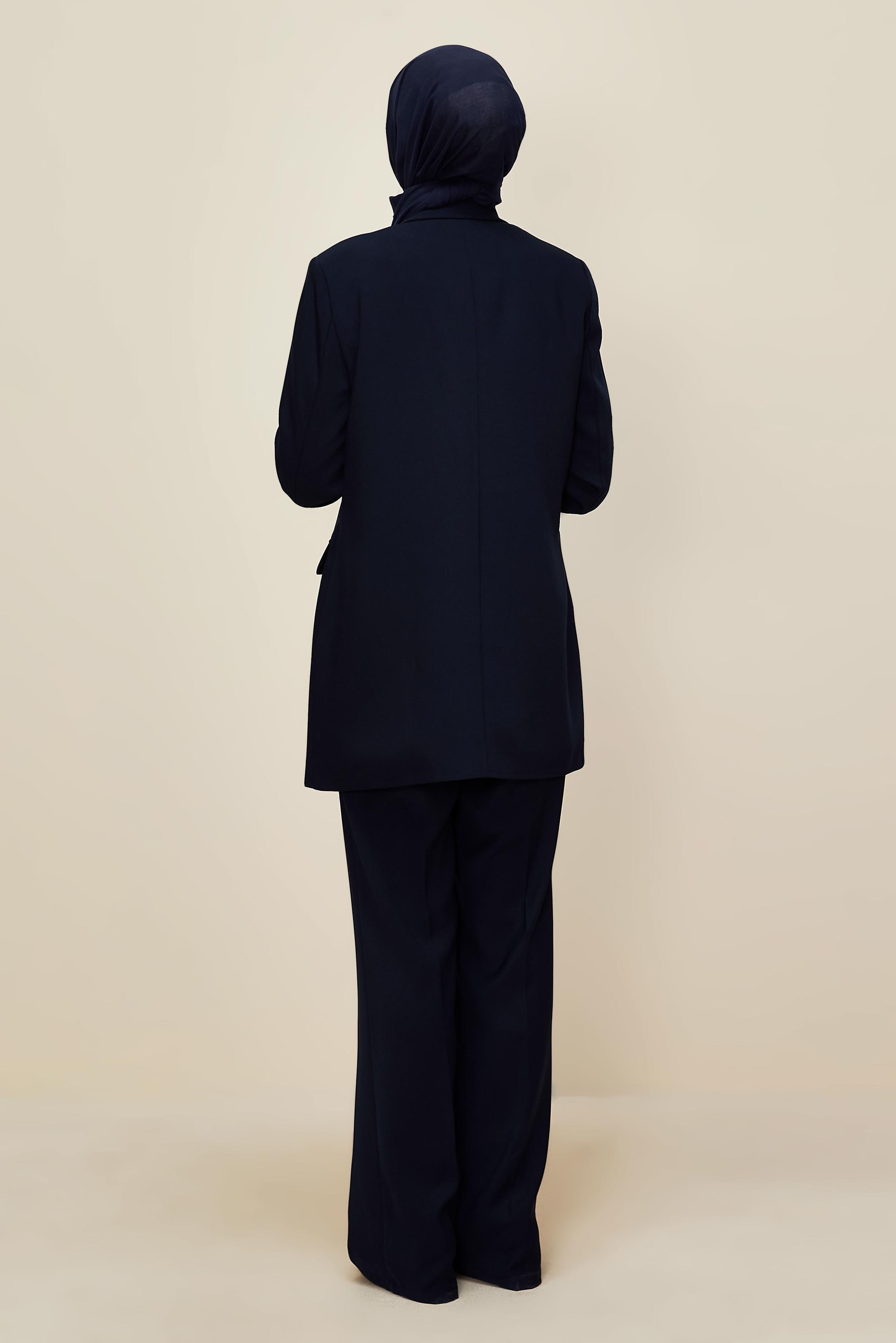 Hijab clothing NAVY BLUE DOUBLE-BREASTED PANTSUIT 30543