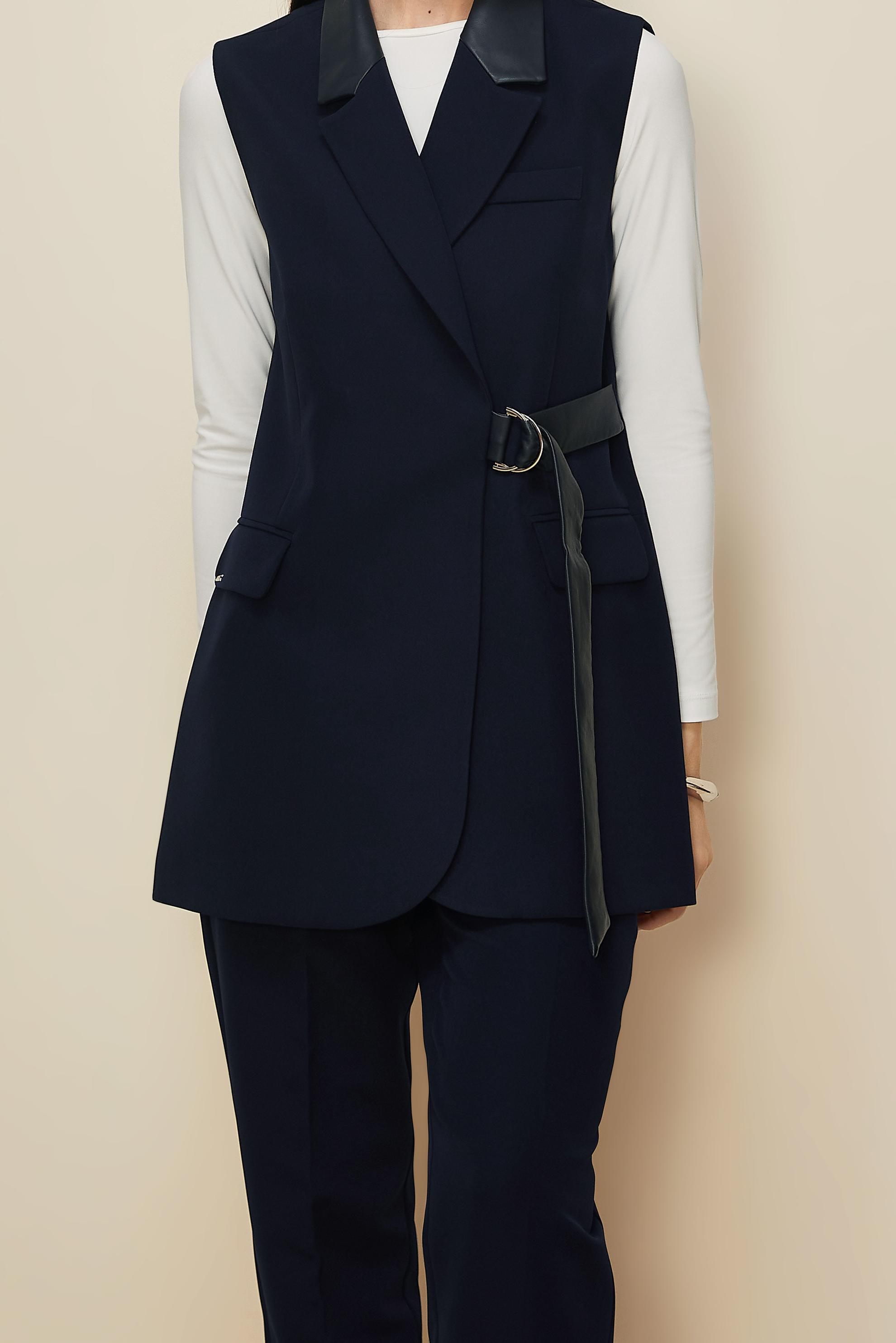 Hijab clothing NAVY BLUE BELTED PANTSUIT 45268