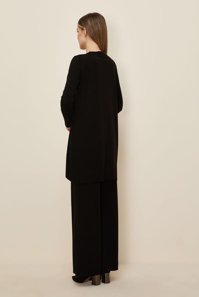 Hijab clothing BLACK KNITWEAR PANTSUIT 45824 - ALVİNA