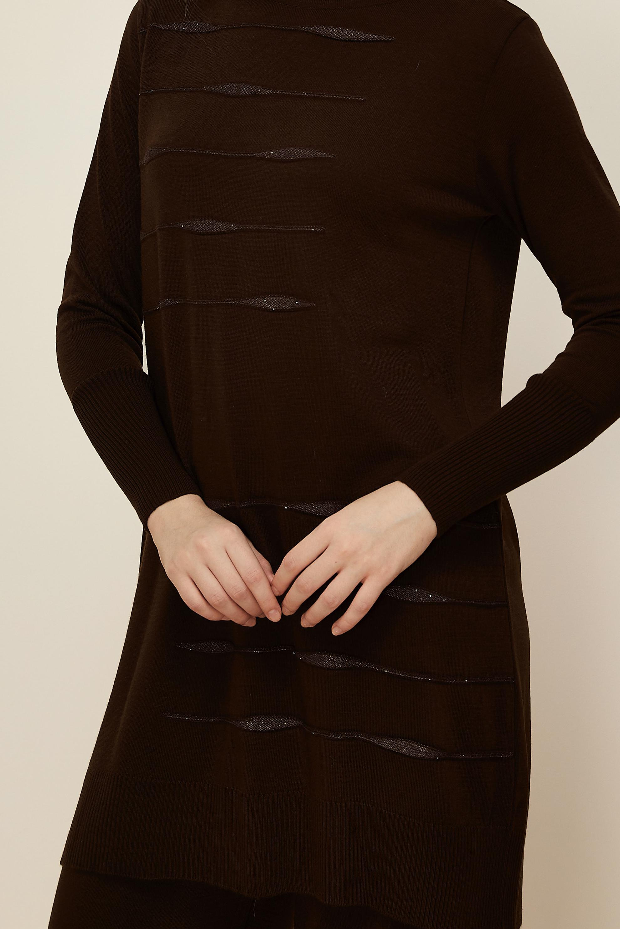 Hijab clothing BROWN KNITWEAR PANTSUIT 45824