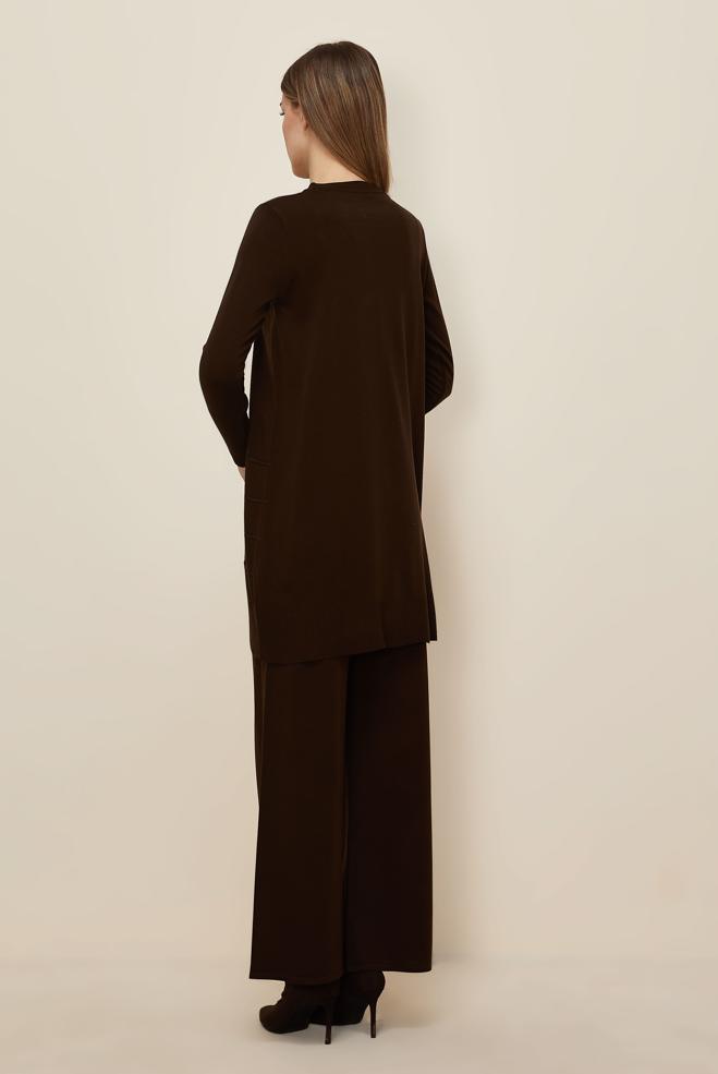 Hijab clothing BROWN KNITWEAR PANTSUIT 45824 - ALVİNA