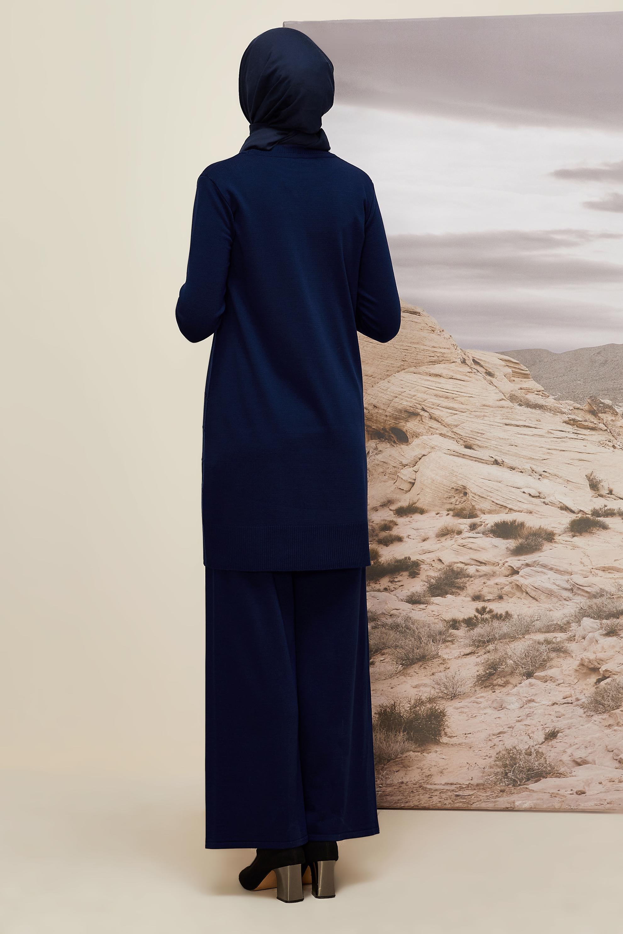 Tesettür giyim LACİVERT PANTOLONLU TRİKO TAKIM 45824