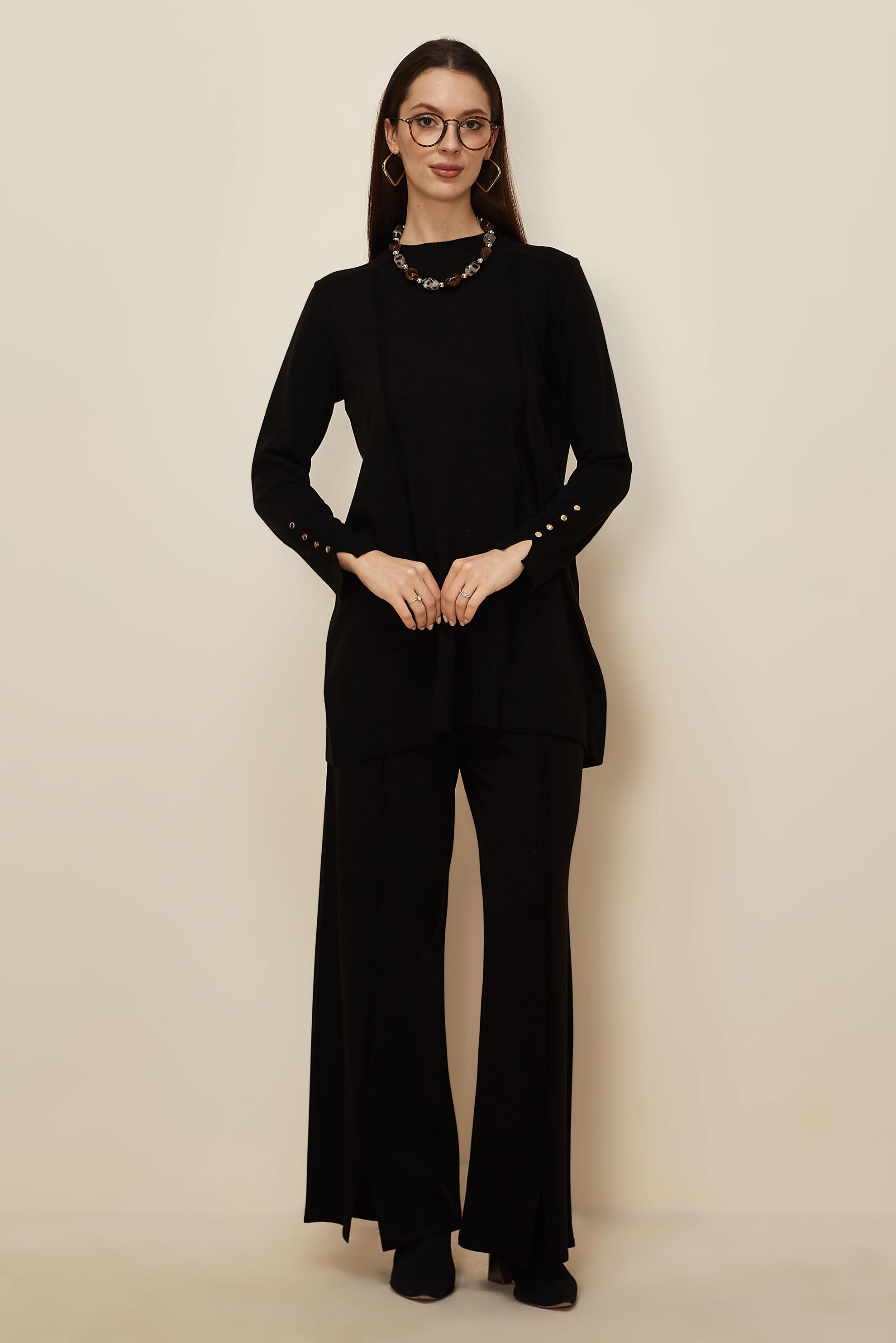 Hijab clothing BLACK KNITWEAR PANTSUIT 45825