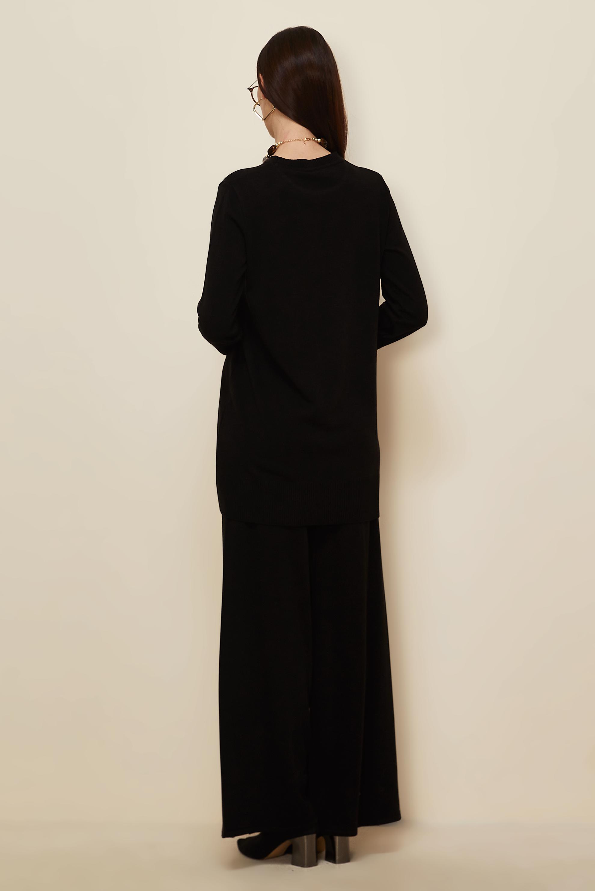 Hijab clothing BLACK KNITWEAR PANTSUIT 45825