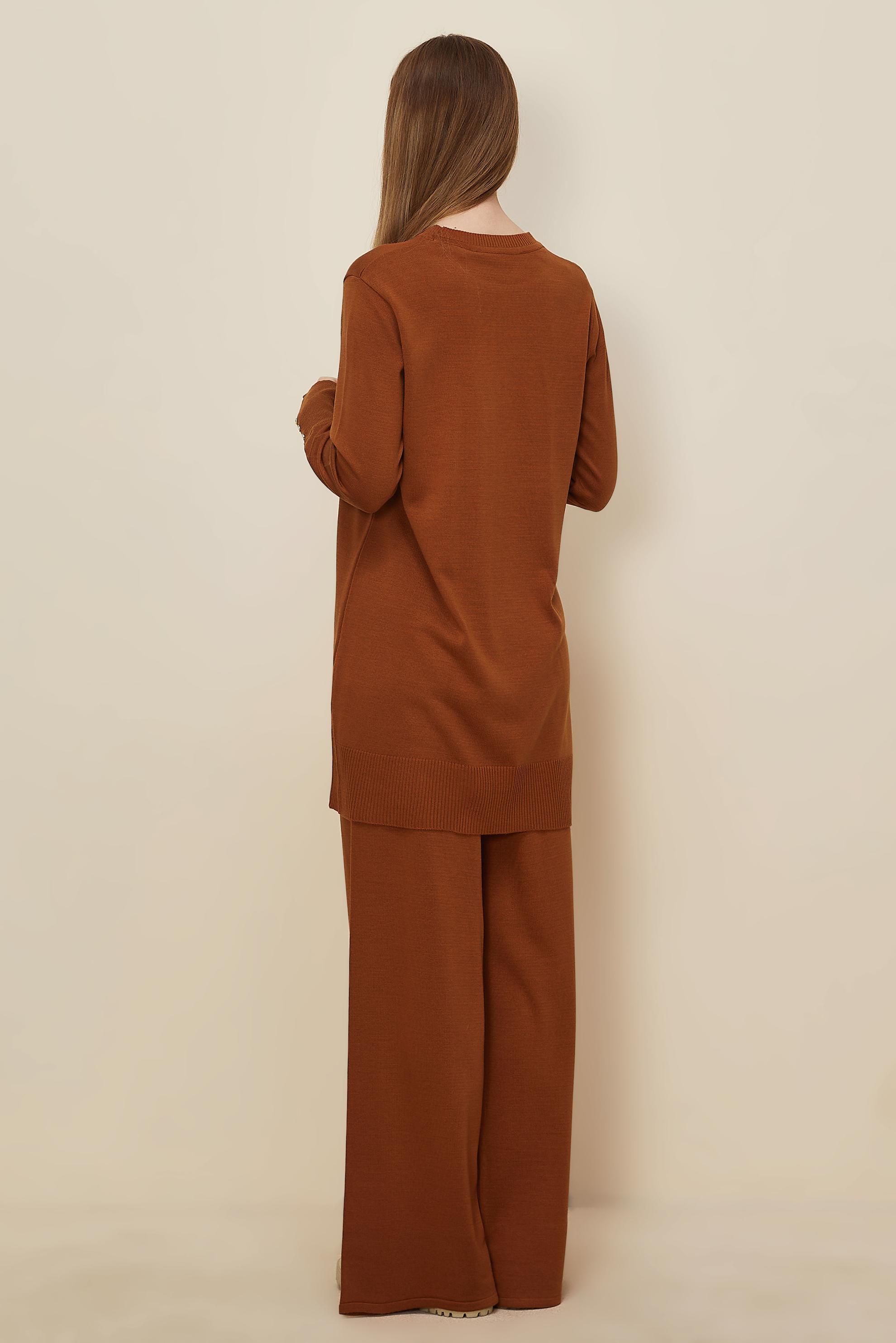 Hijab clothing ORANGE KNITWEAR PANTSUIT 45825