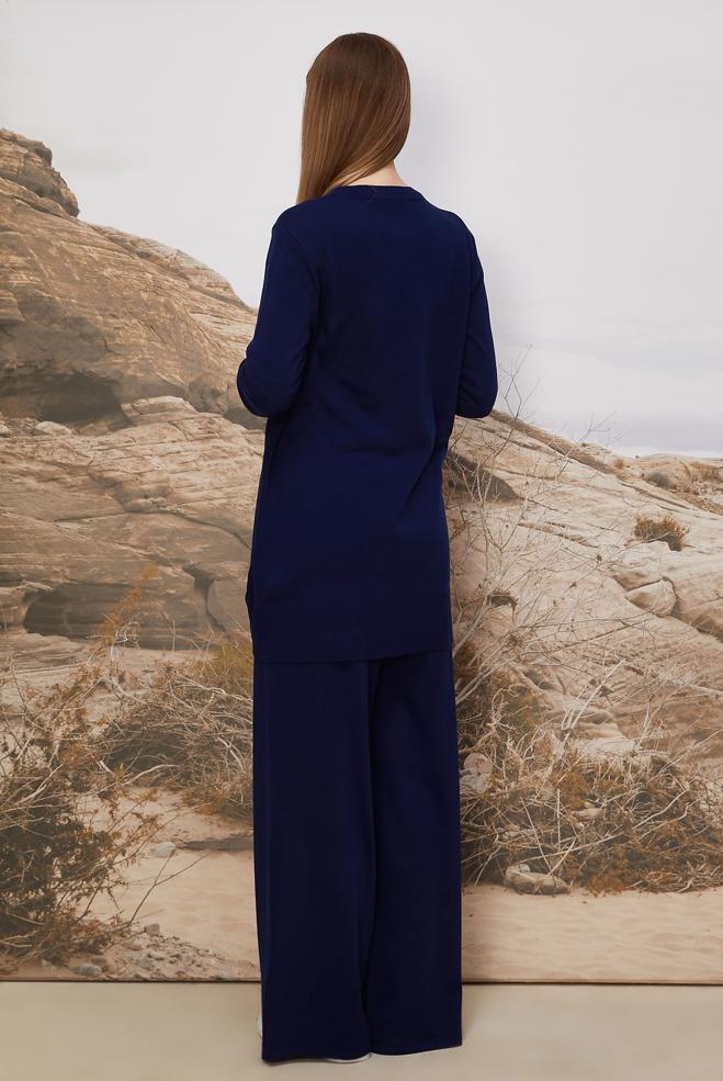 Hijab clothing NAVY BLUE KNITWEAR PANTSUIT 45825 - ALVİNA