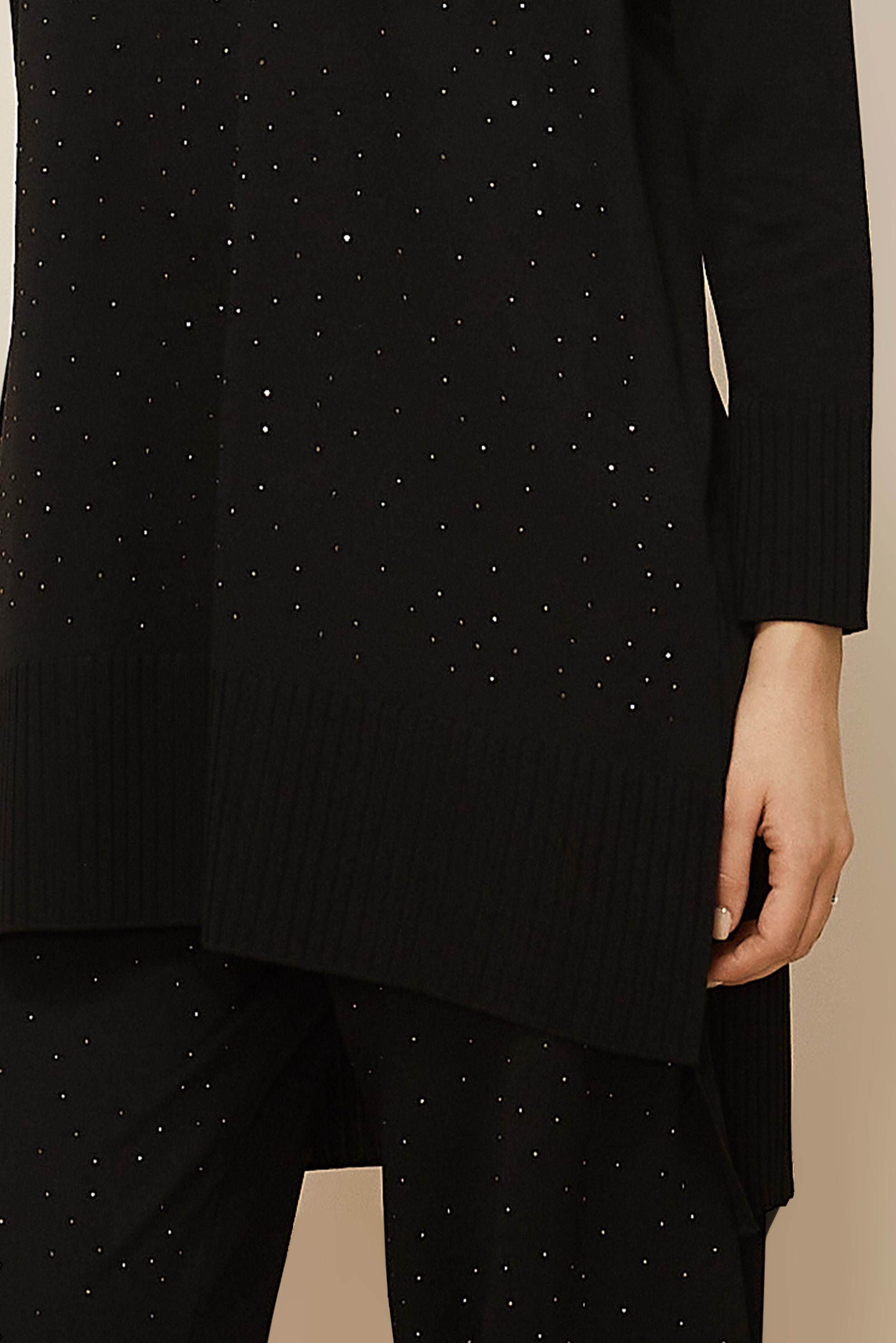 Hijab clothing BLACK GEM DETAILED KNITWEAR PANTSUIT 45863
