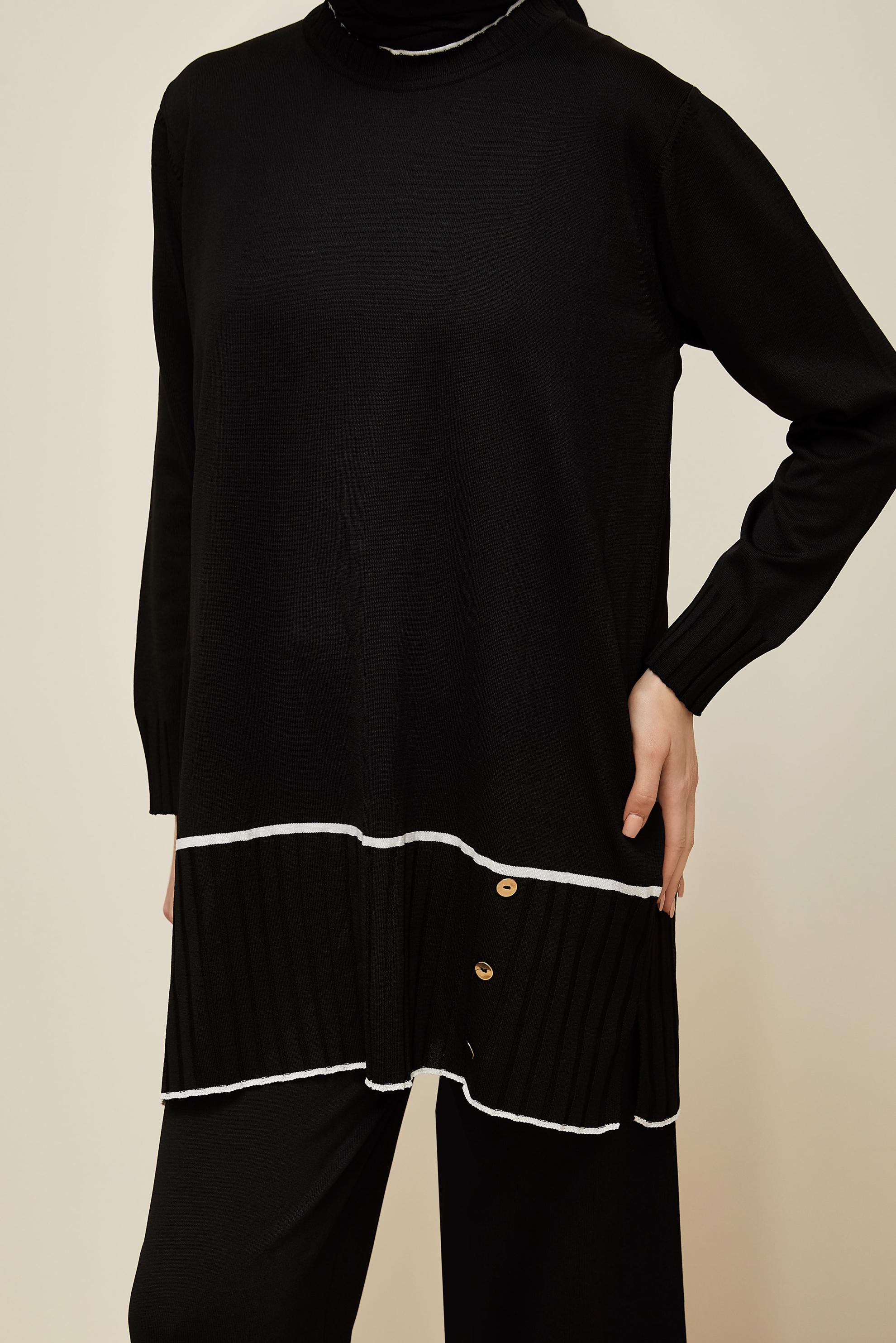 Tesettür giyim SİYAH PANTOLONLU TRİKO TAKIM 45864