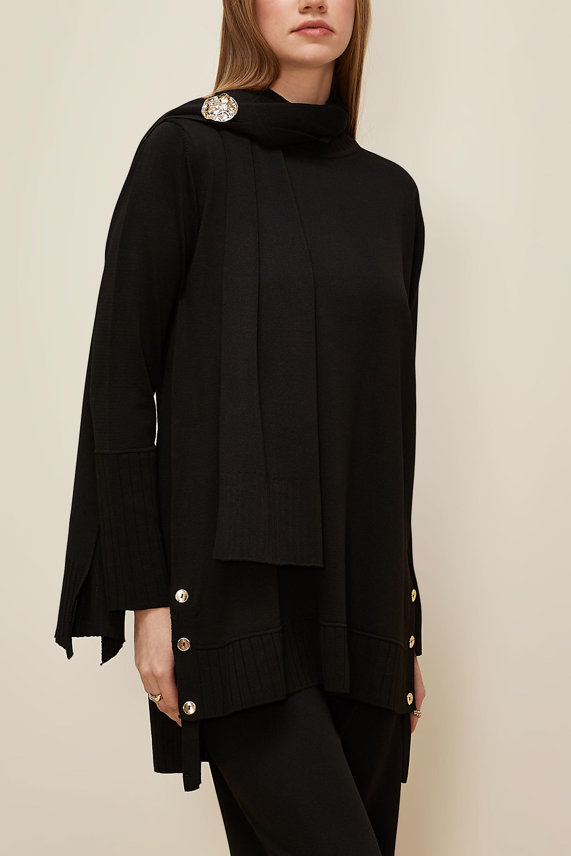 Hijab clothing BLACK KNITWEAR PANTSUIT 45865