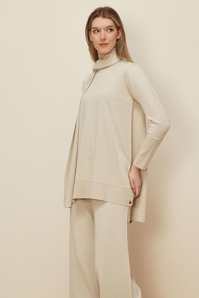 Tesettür giyim BEJ 45865 2 Lİ TRİKO PANT.TK.38-44 - ALVİNA