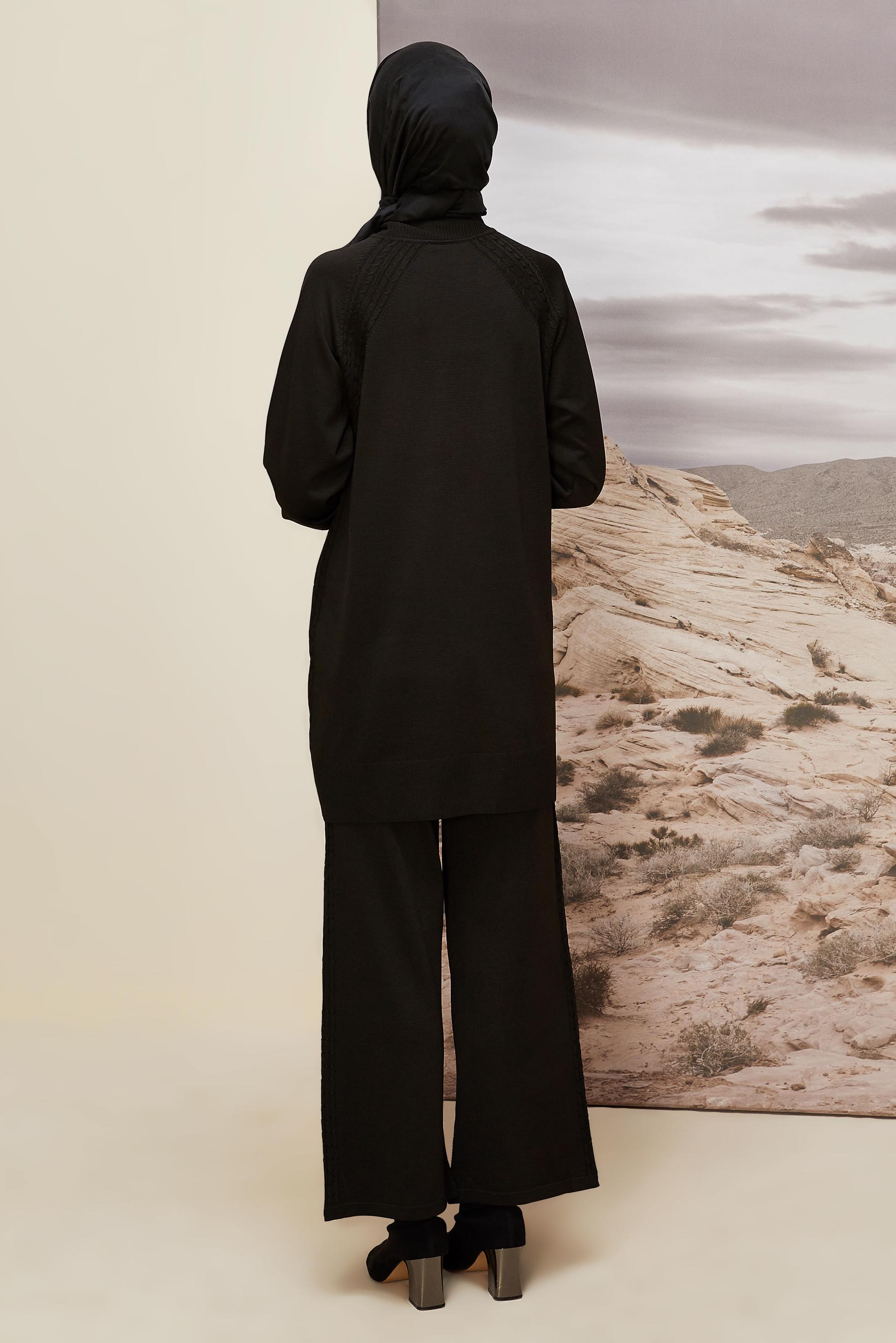 Hijab clothing BLACK KNITWEAR PANTSUIT 45866
