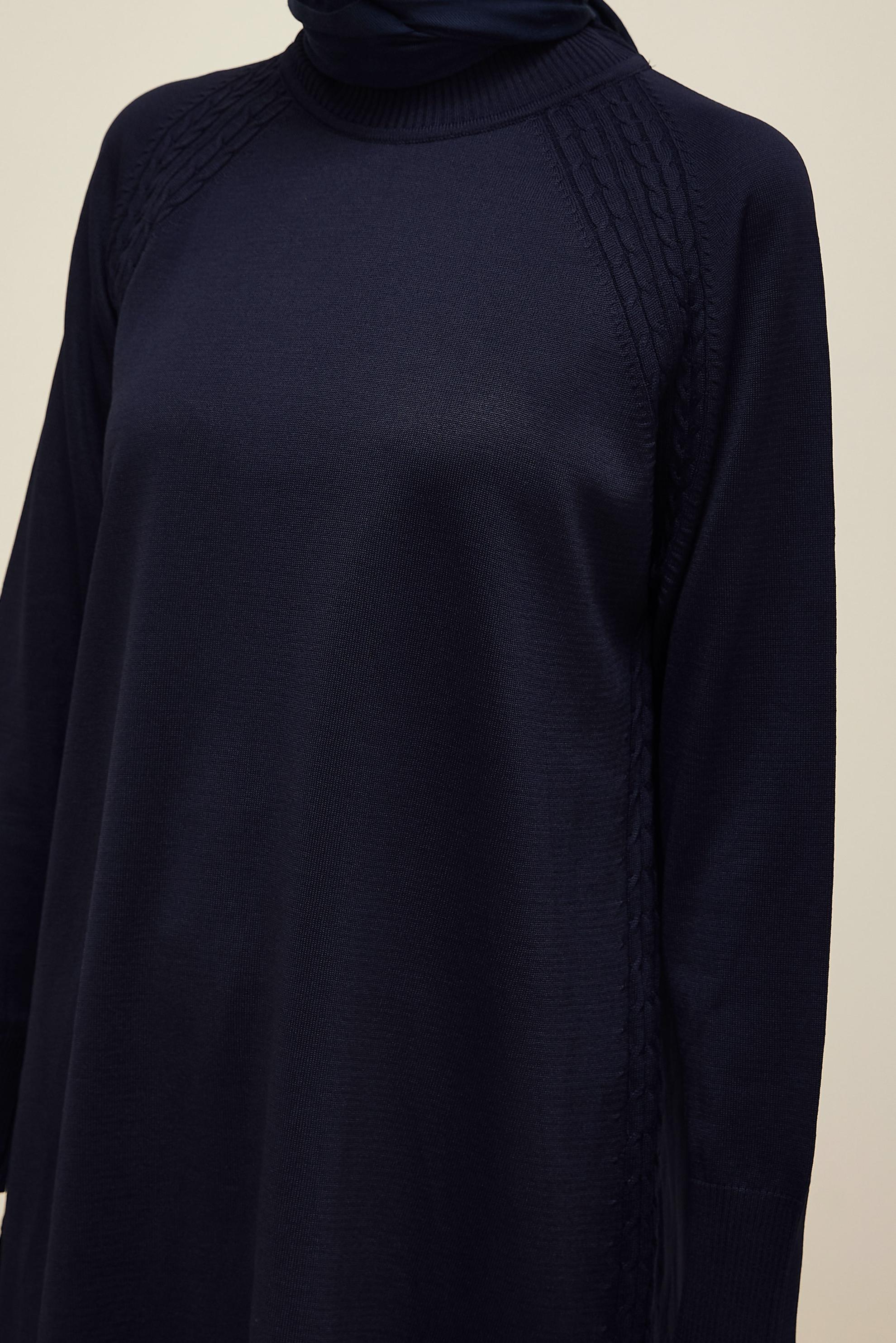 Tesettür giyim LACİVERT PANTOLONLU TRİKO TAKIM 45866