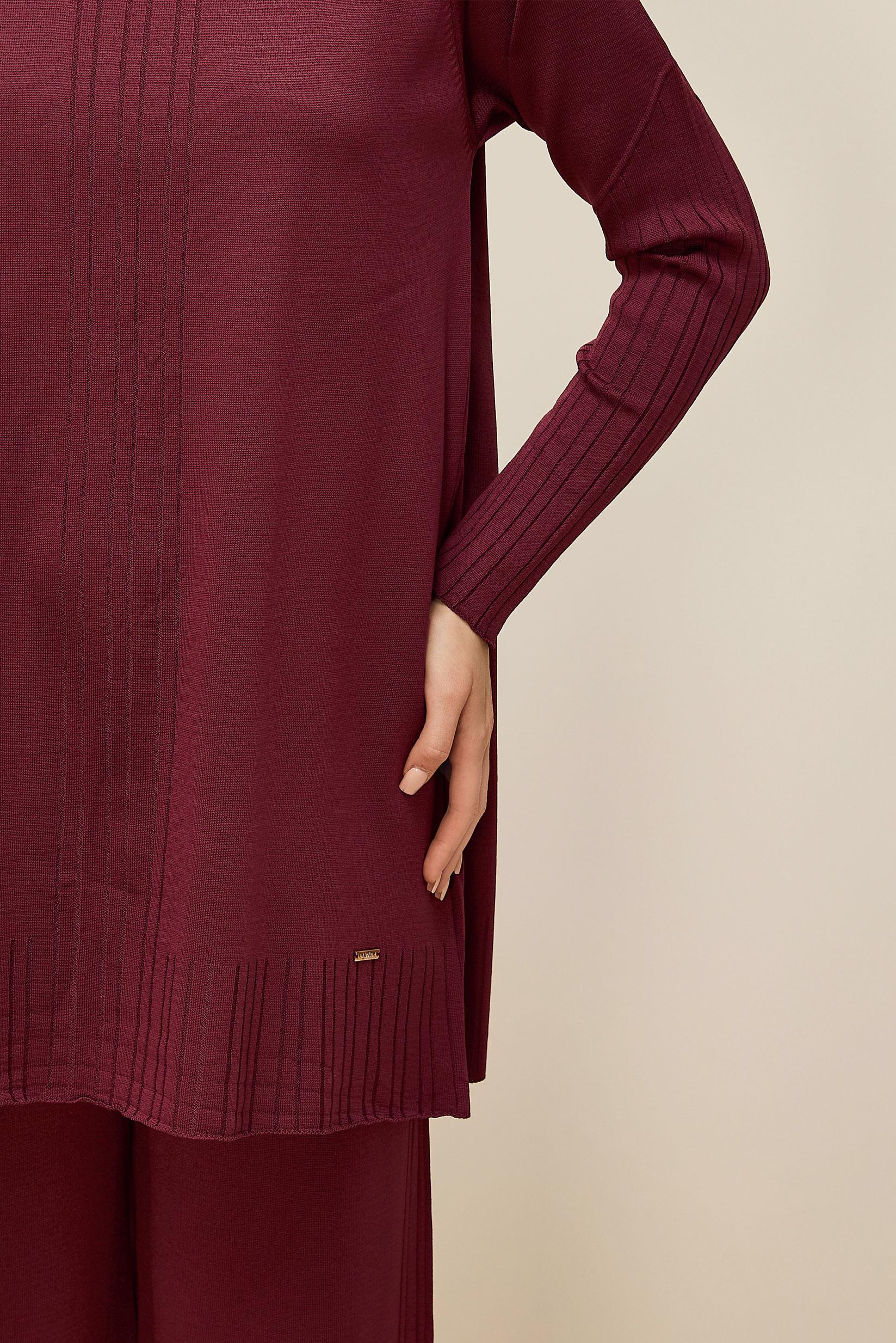 Hijab clothing CLARET RED KNITWEAR PANTSUIT 45867